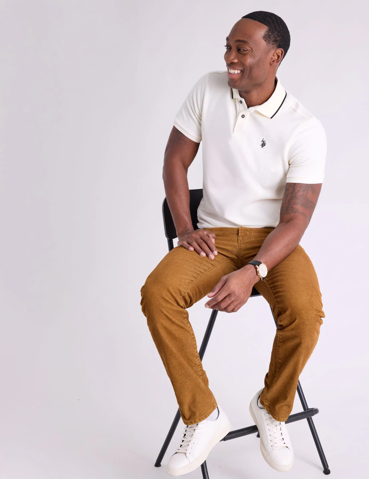 HONEYCOMB RIBBED BAND POLO SHIRT - Image 7
