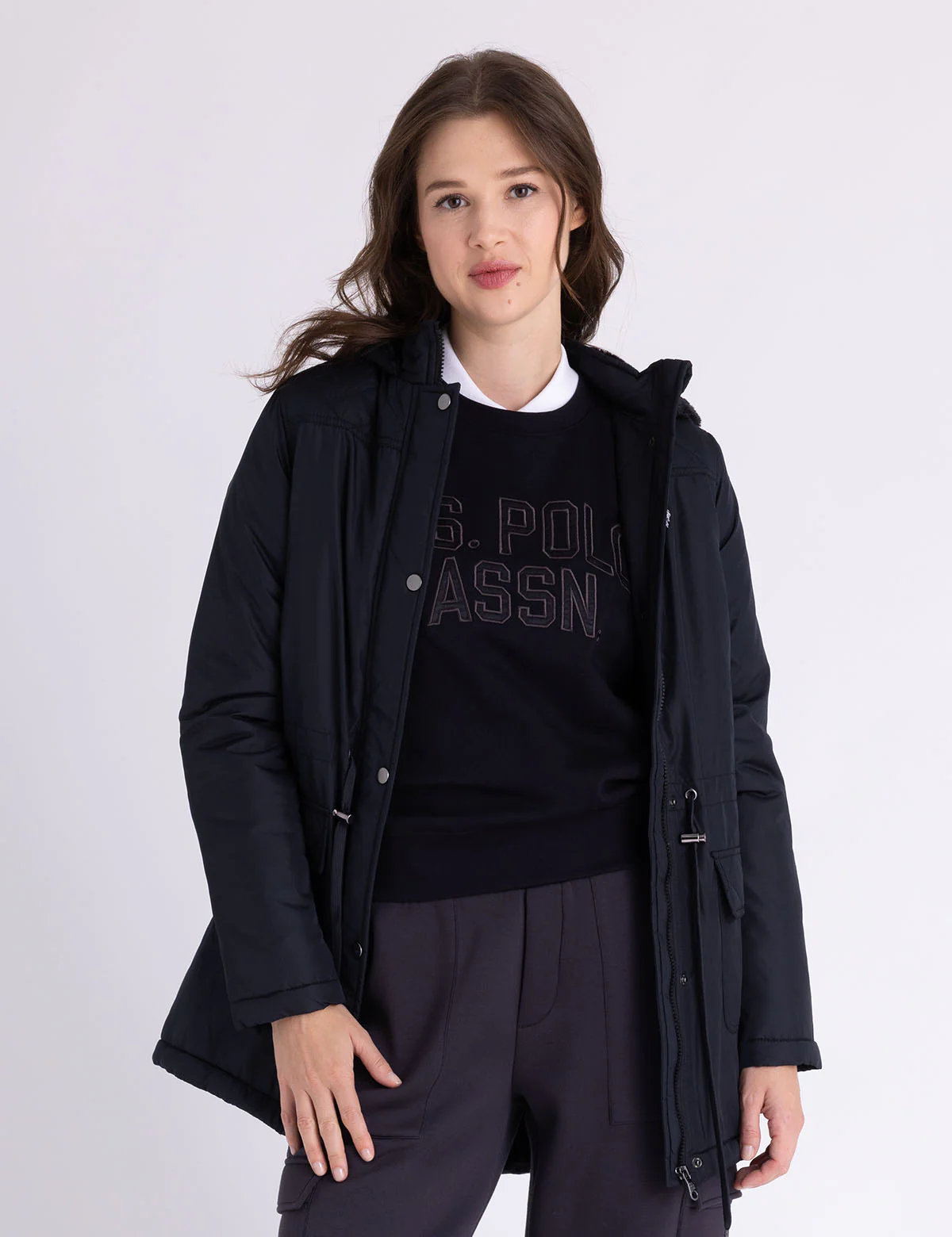 HOODED ANORAK JACKET WITH FAUX FUR - Image 3