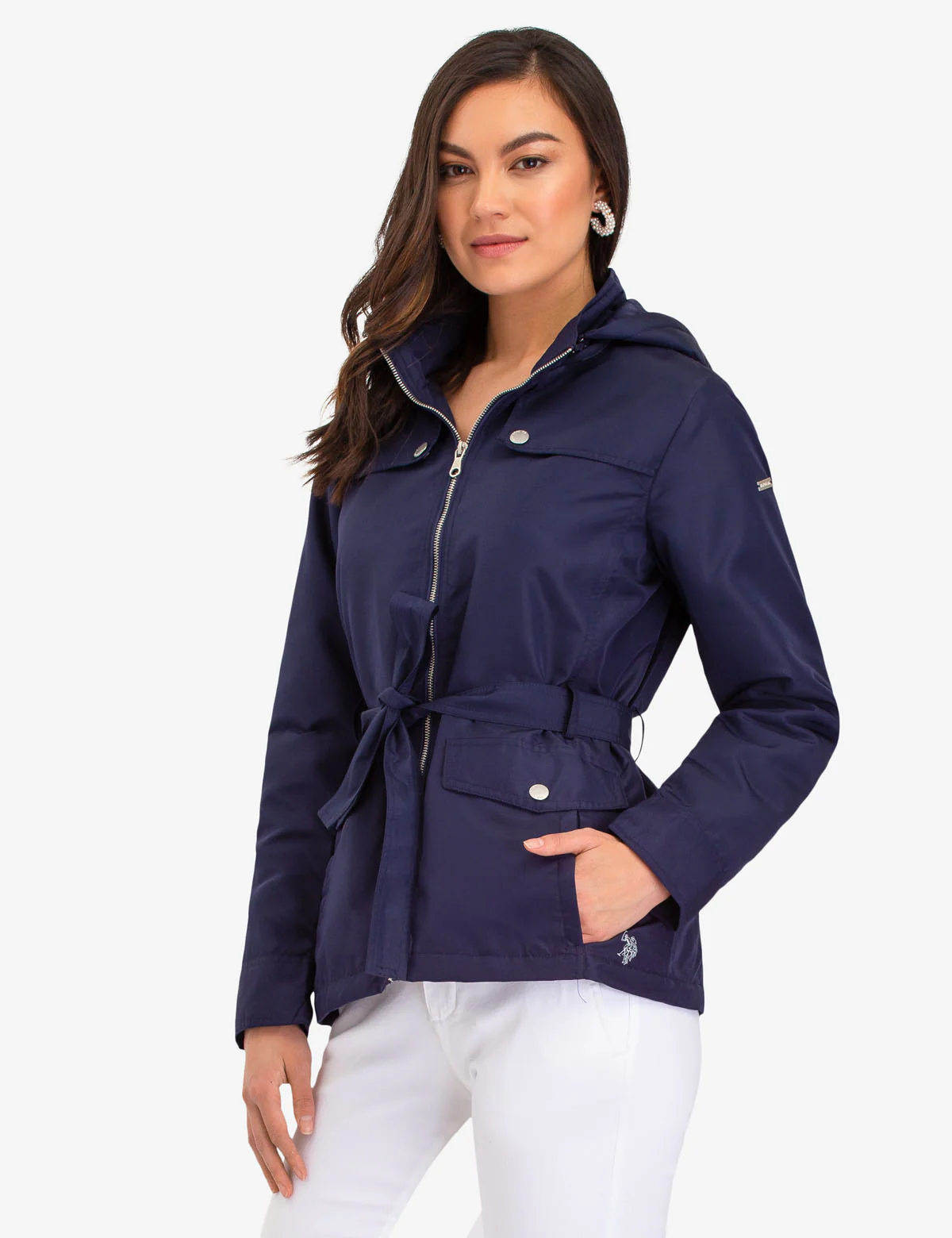 HOODED JACKET WITH BELT