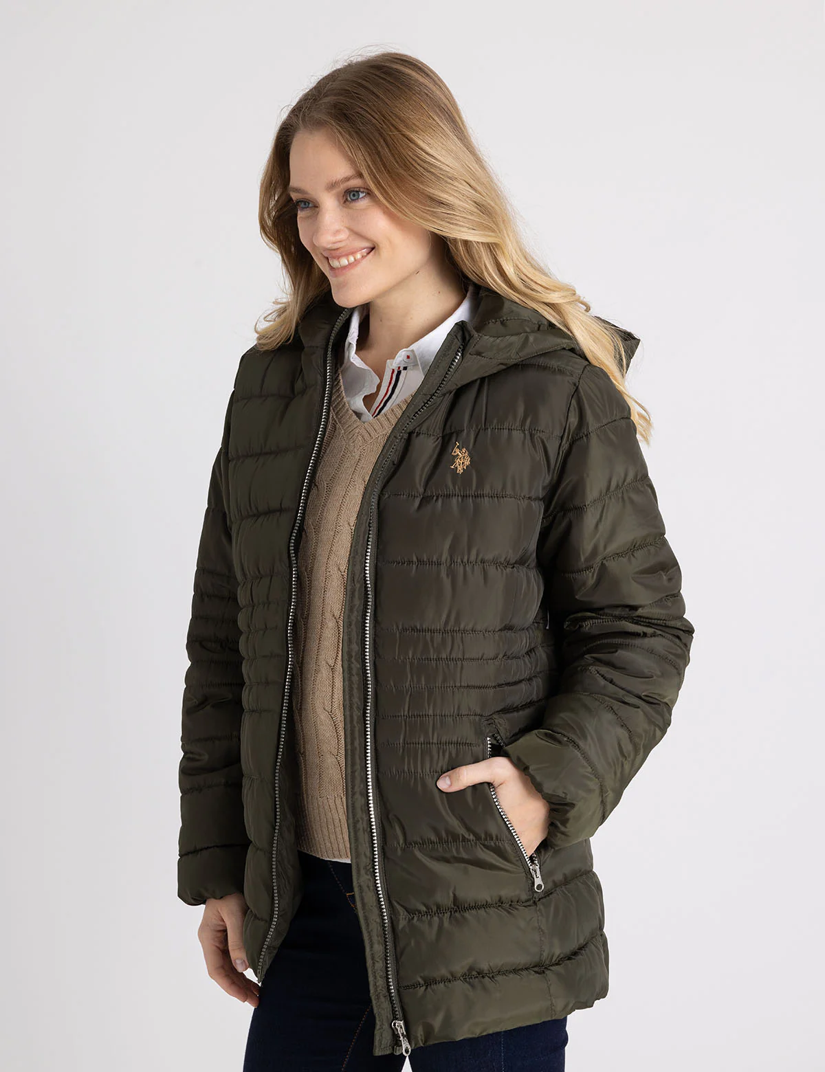 HOODED PUFFER COAT WITH SLASH POCKETS - Image 6