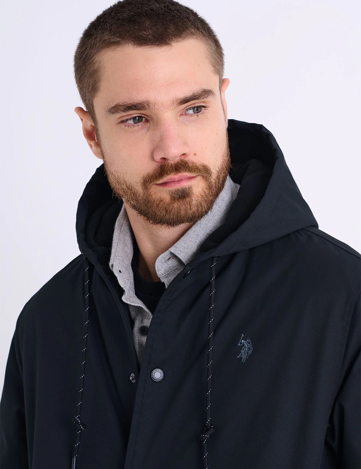 HOODED SNAP FRONT JACKET - Image 3