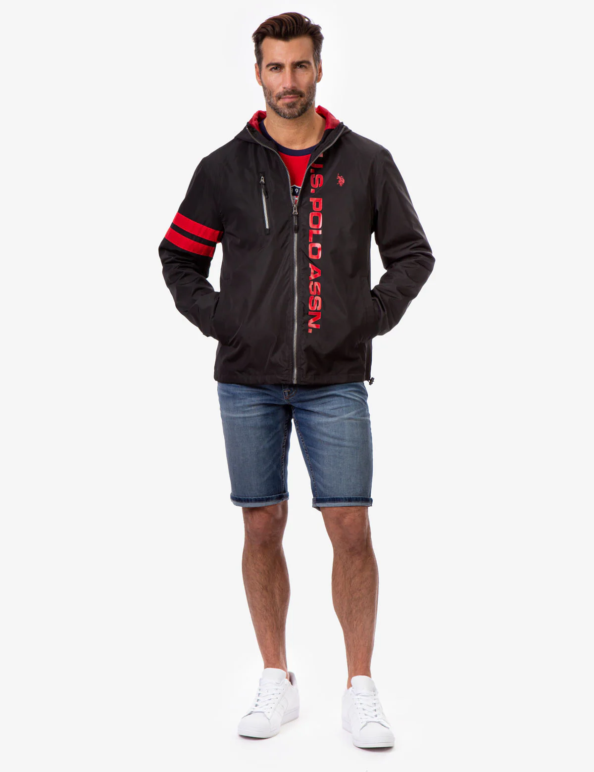 HOODED STRIPE WINDBREAKER - Image 25
