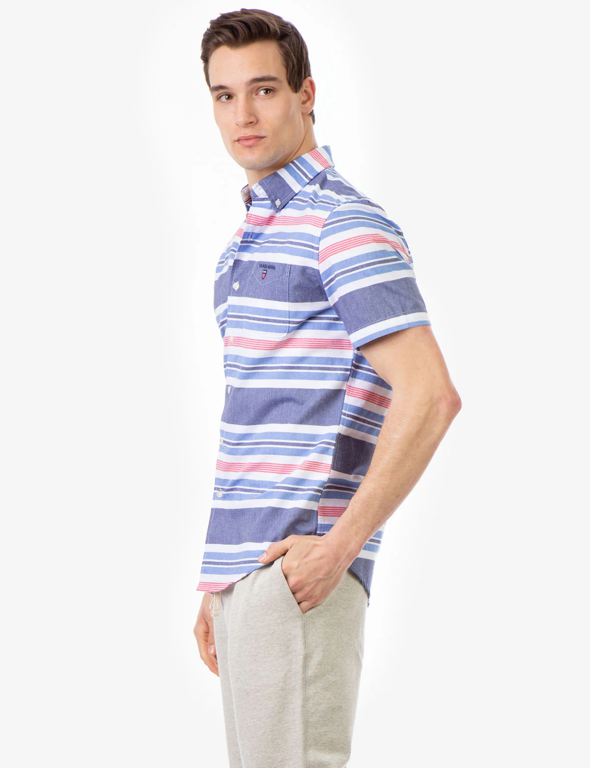 STRIPE OXFORD SHORT SLEEVE SHIRT - Image 3