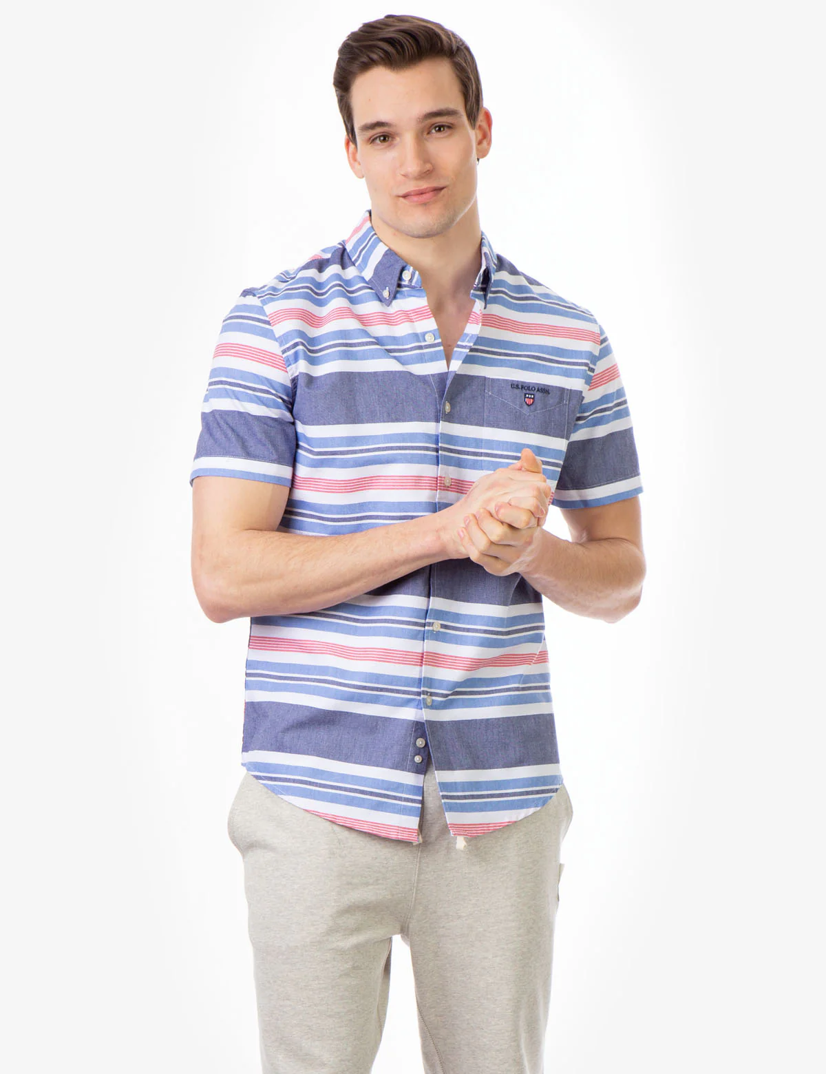 STRIPE OXFORD SHORT SLEEVE SHIRT - Image 5