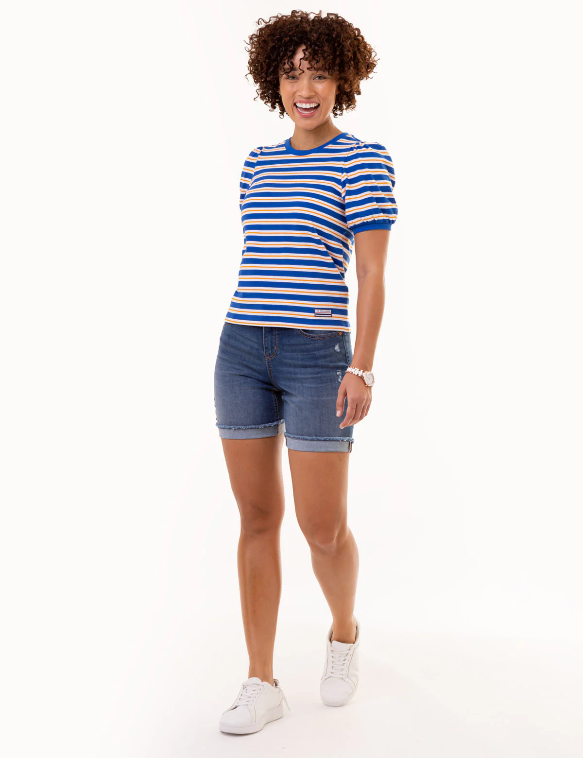 HORIZONTAL STRIPE VOLUME SLEEVE TOP - Image 2