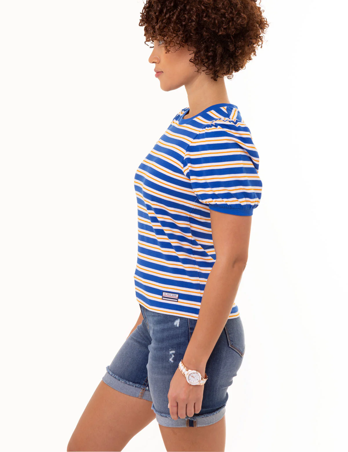HORIZONTAL STRIPE VOLUME SLEEVE TOP - Image 3