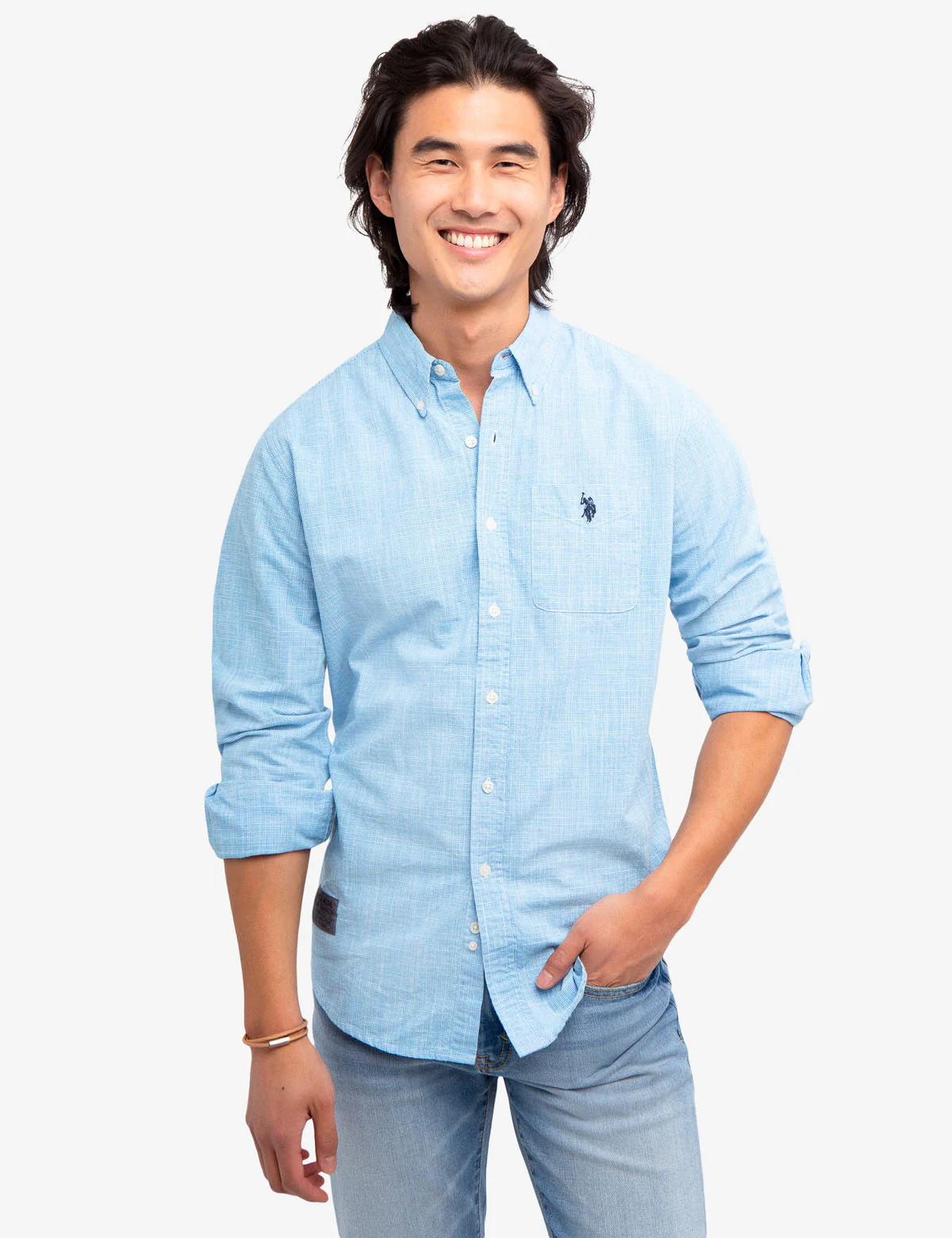 HOUNDSTOOTH SLUB SHIRT