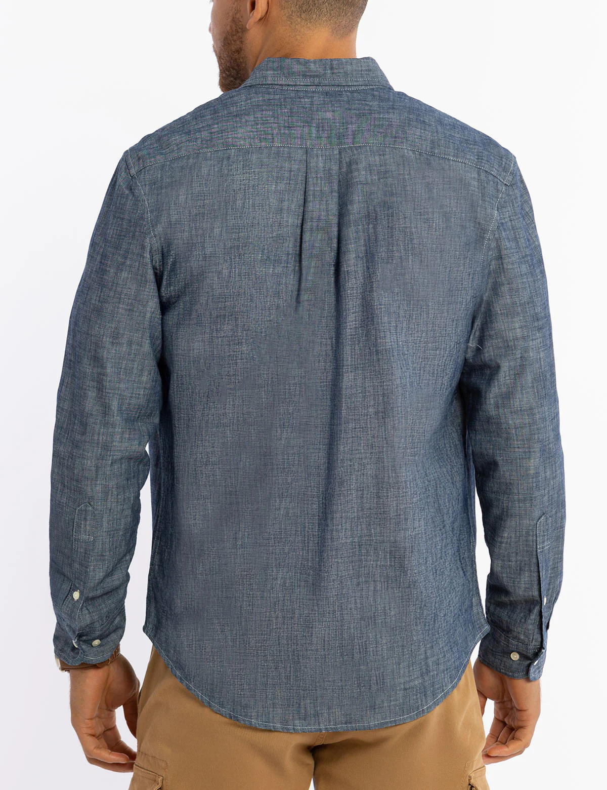 INDIGO SLUB CHAMBRAY LONG SLEEVE SHIRT - Image 4