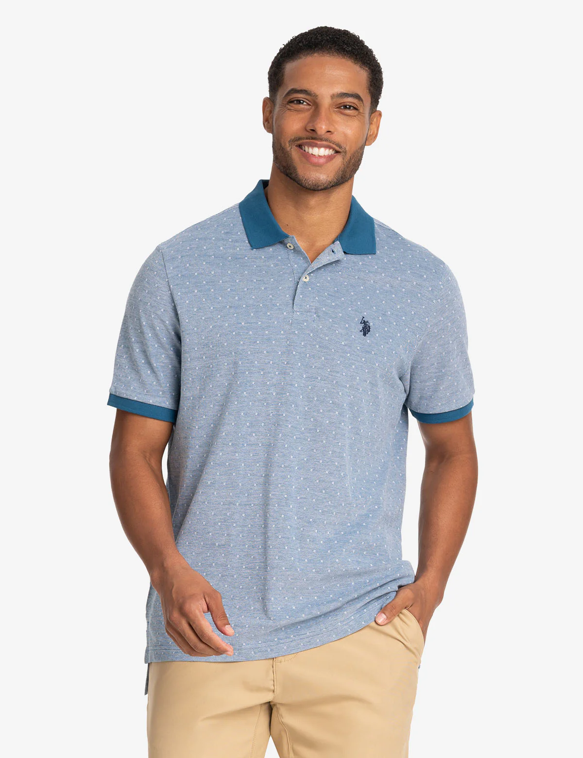JACQUARD BIRDSEYE PIQUE POLO SHIRT - Image 4