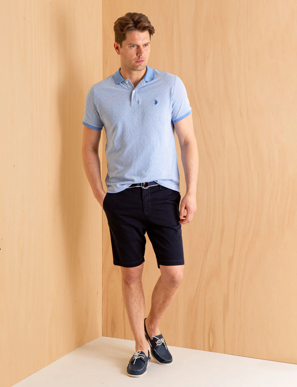 JACQUARD BIRDSEYE PIQUE POLO SHIRT