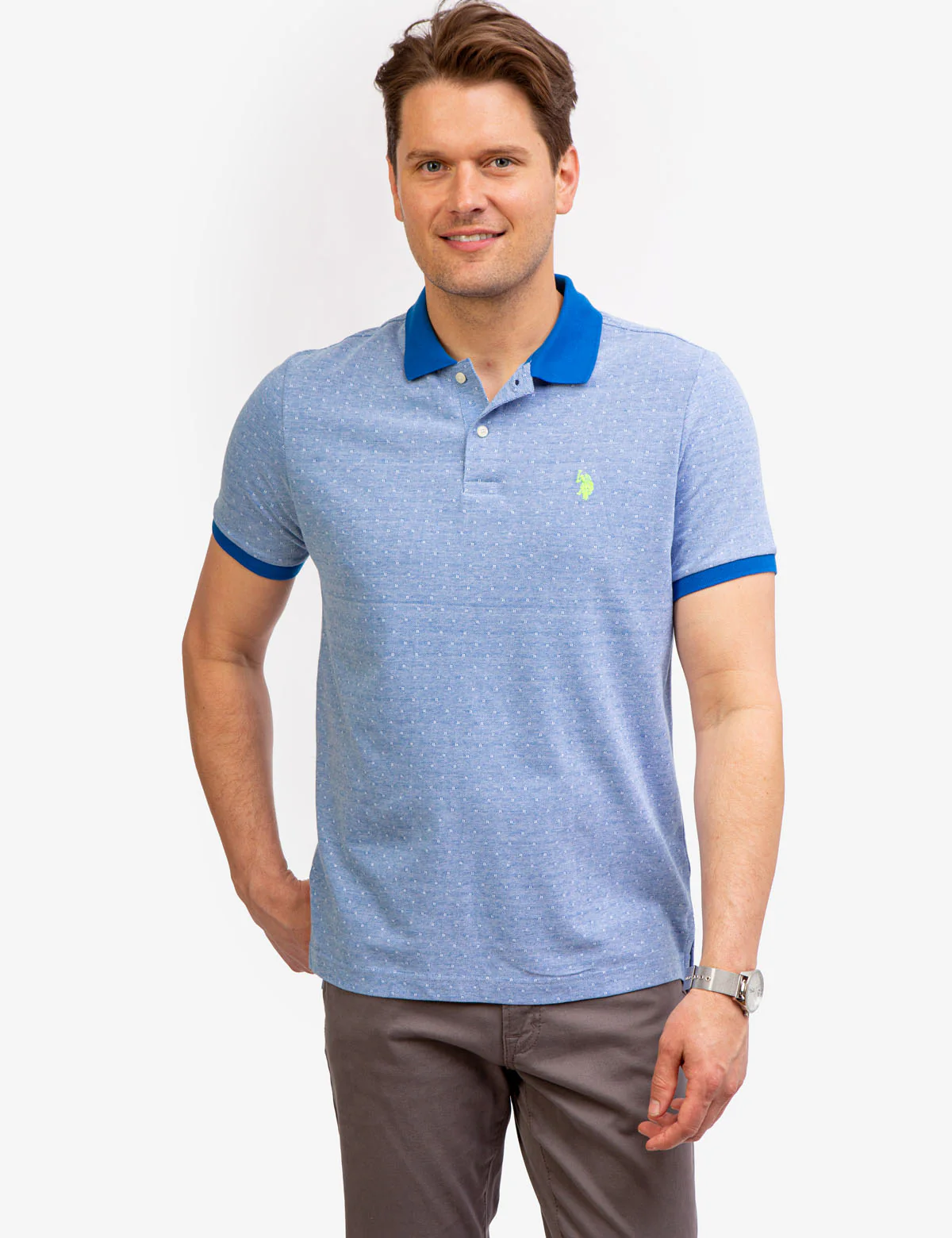 JACQUARD BIRDSEYE PIQUE POLO SHIRT - Image 8