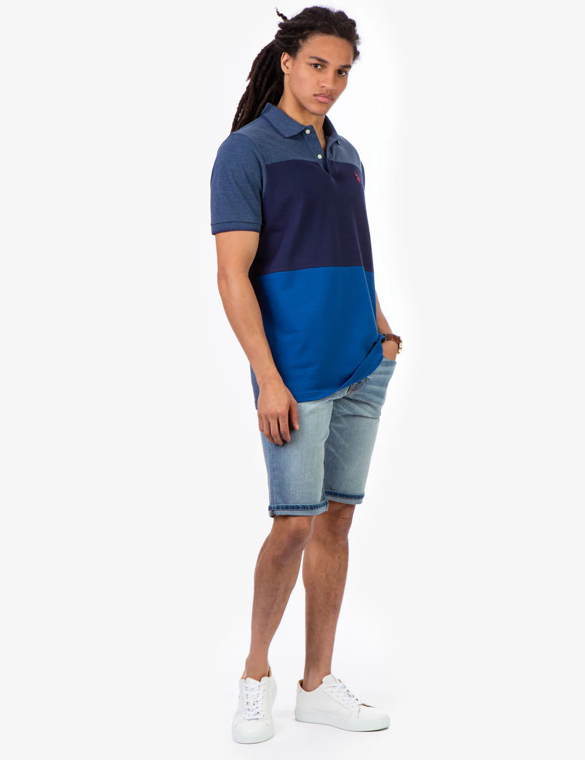 HEATHER COLORBLOCK STRIPE POLO SHIRT - Image 6