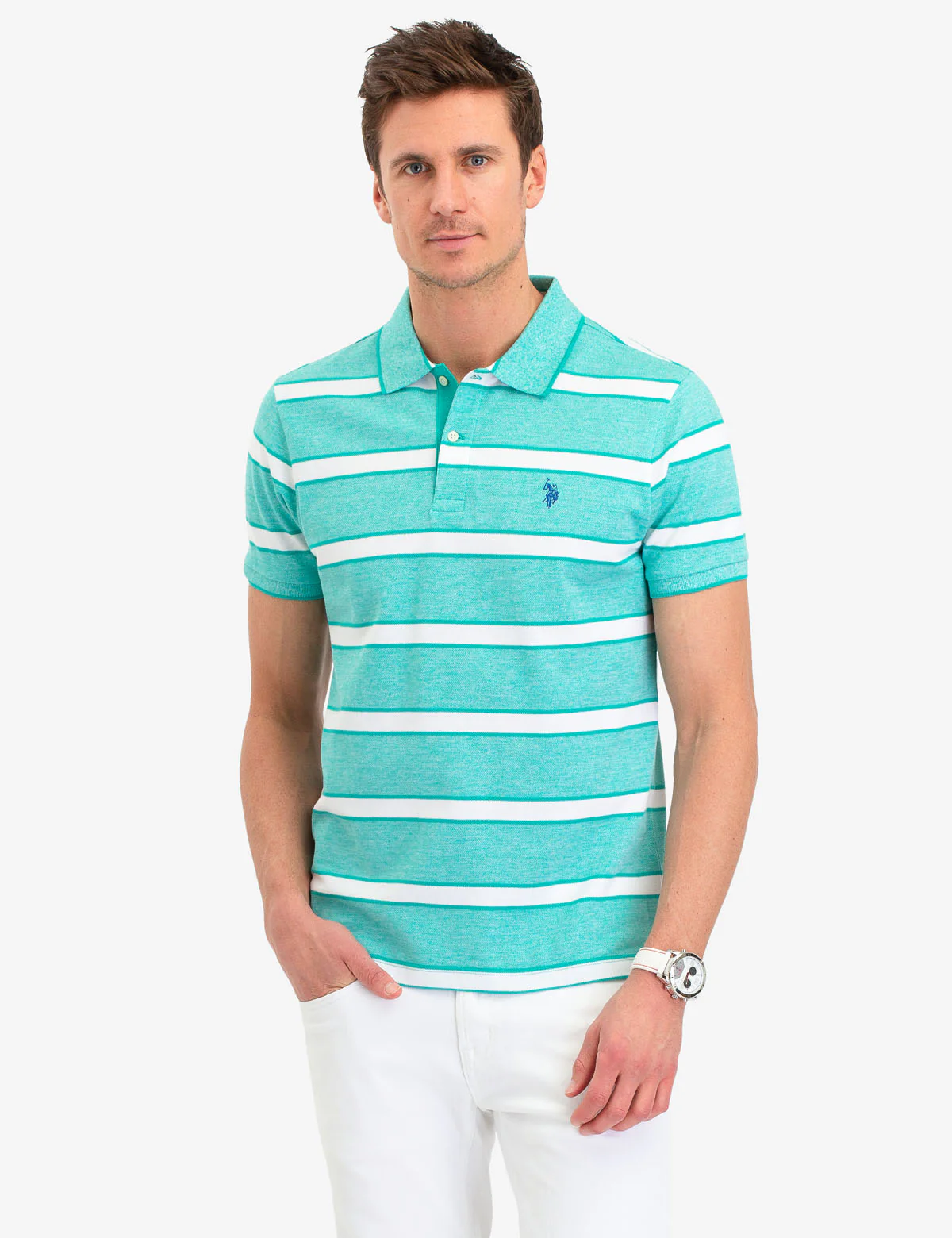 JACQUARD JERSEY STRIPE POLO SHIRT - Image 12