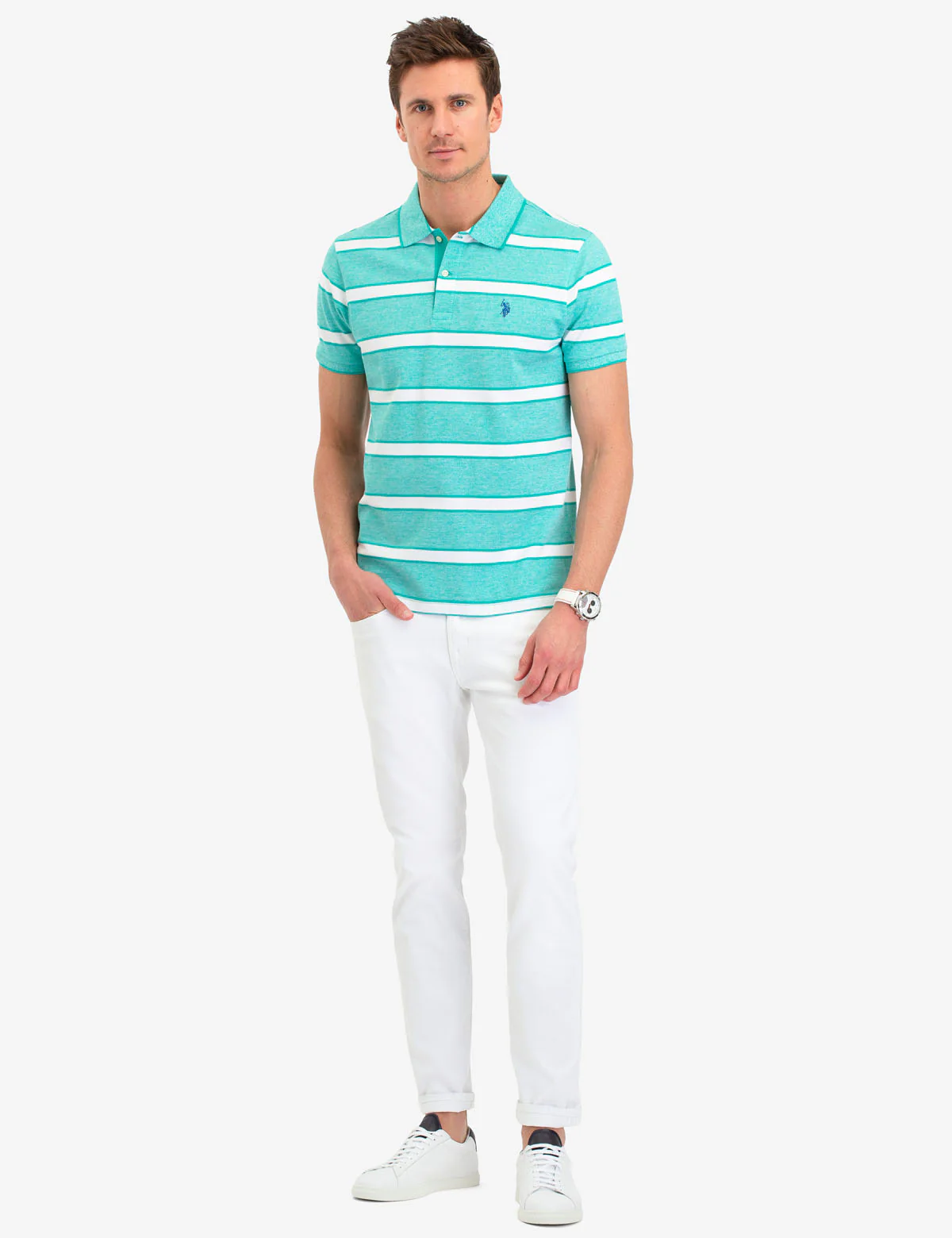 JACQUARD JERSEY STRIPE POLO SHIRT - Image 13