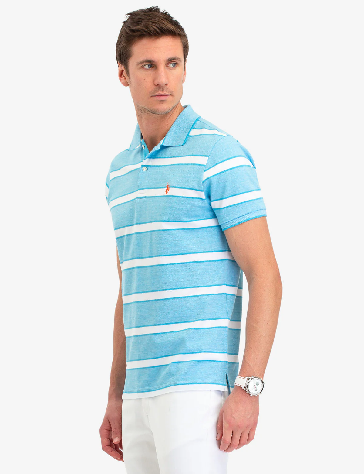 JACQUARD JERSEY STRIPE POLO SHIRT - Image 3