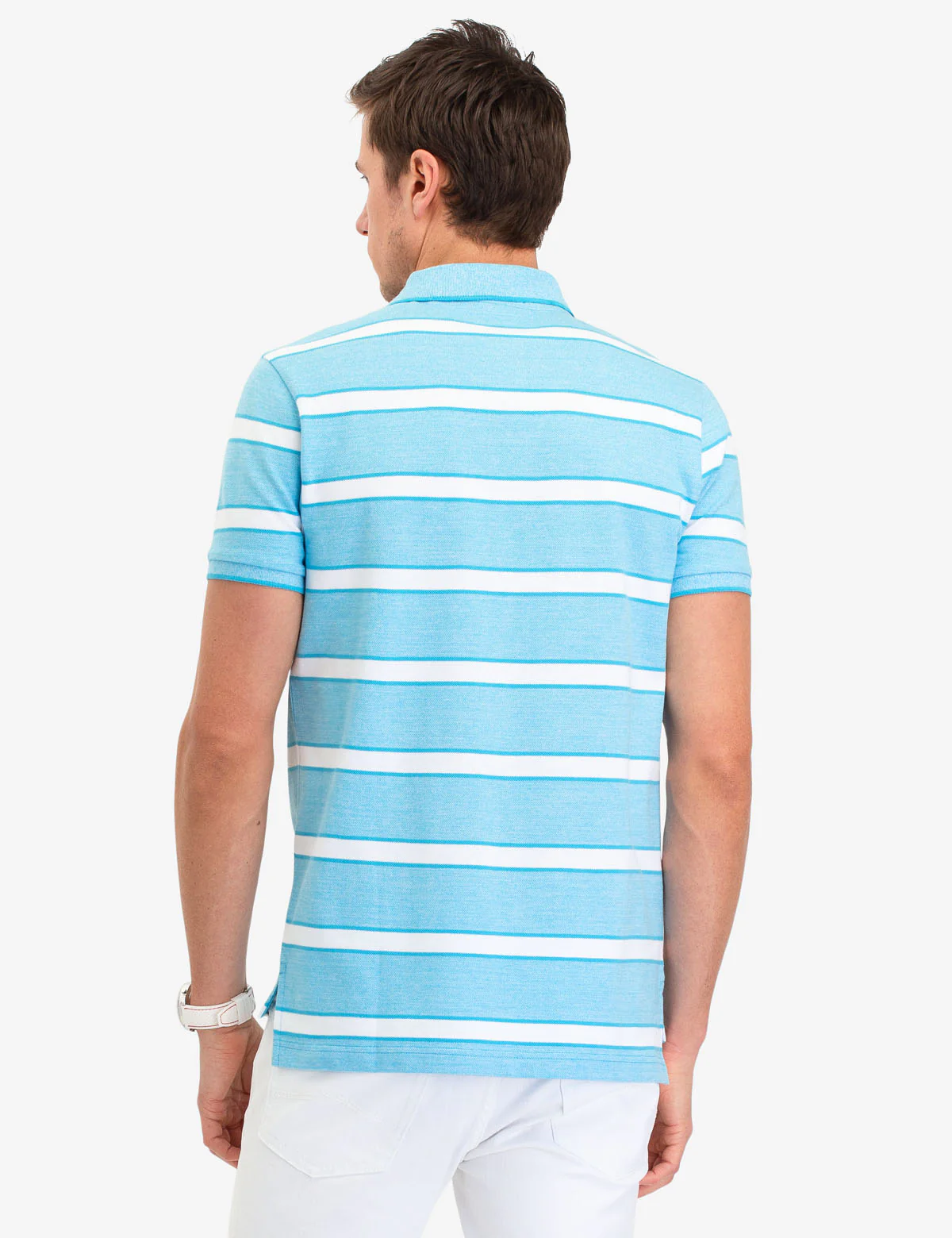 JACQUARD JERSEY STRIPE POLO SHIRT - Image 4
