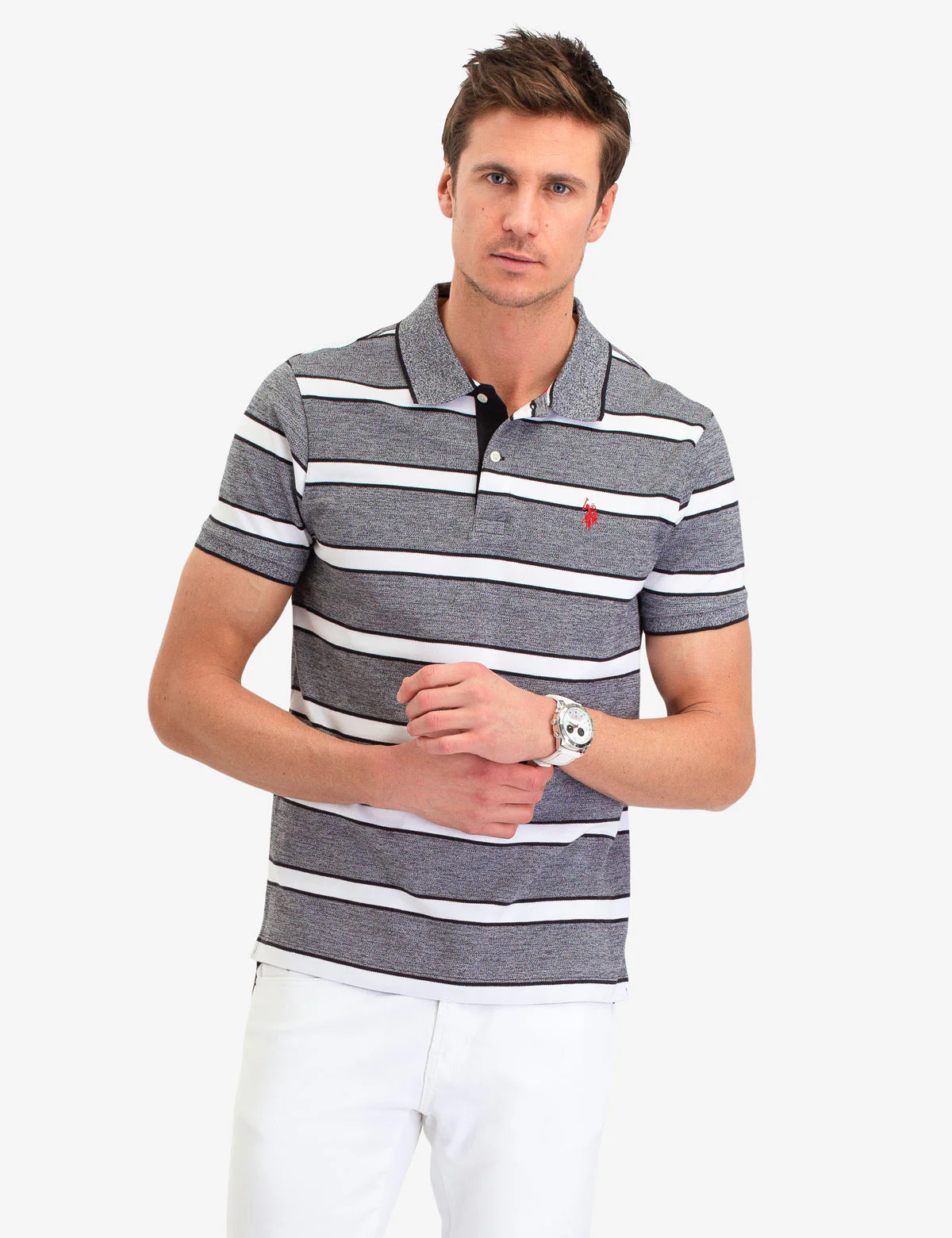 JACQUARD JERSEY STRIPE POLO SHIRT - Image 6