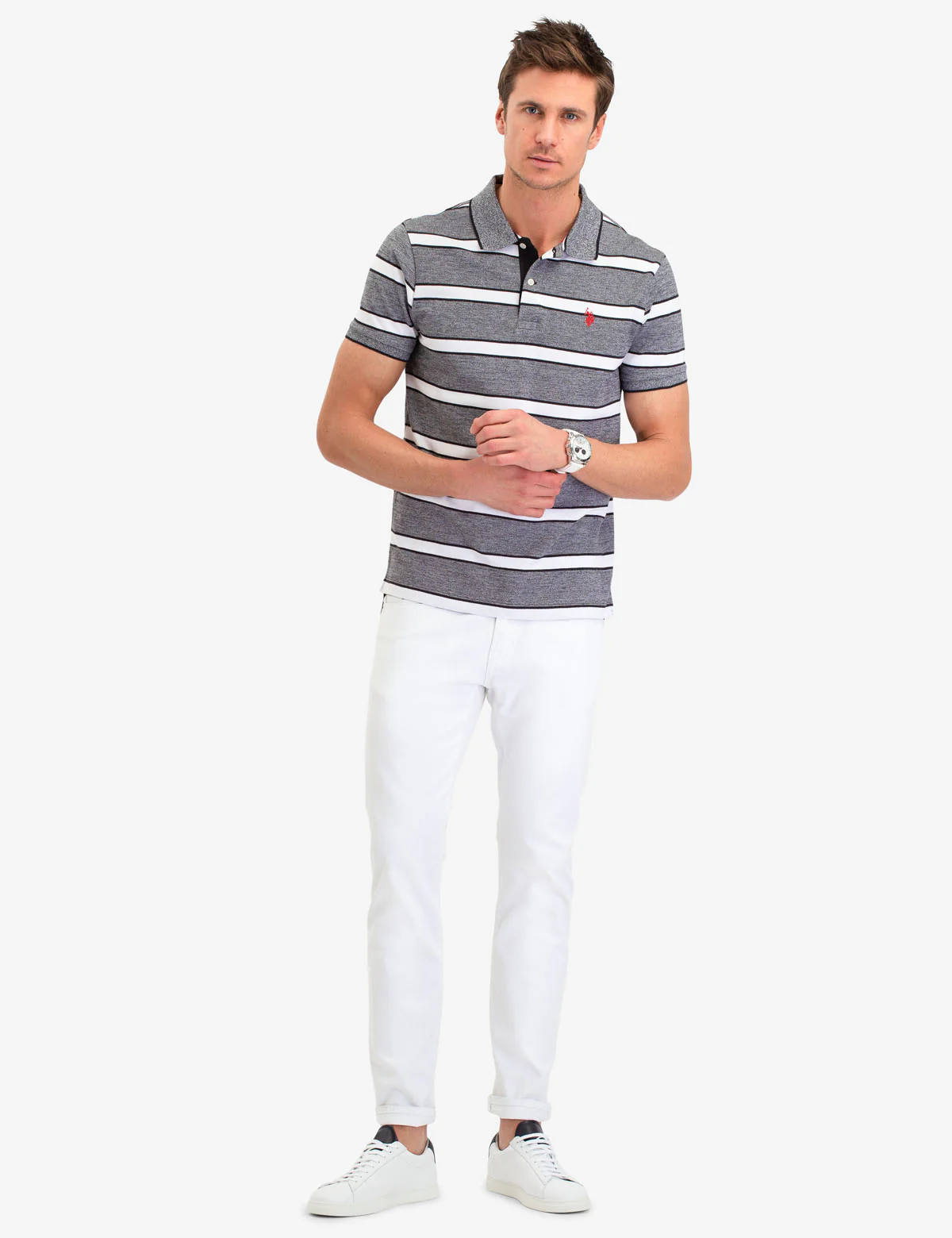 JACQUARD JERSEY STRIPE POLO SHIRT - Image 7