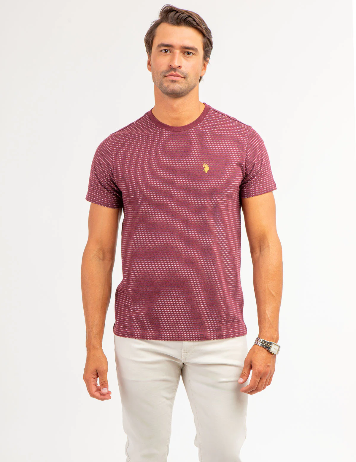 JACQUARD MICRO STRIPE T-SHIRT