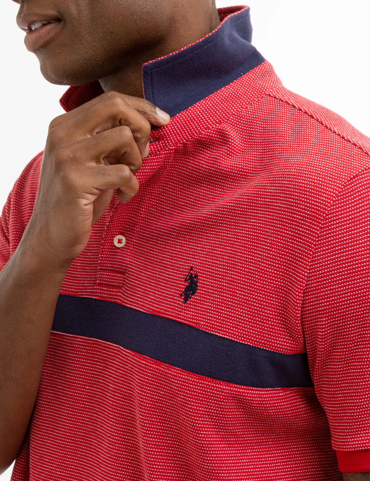 JACQUARD PIQUE PIECED POLO SHIRT - Image 4