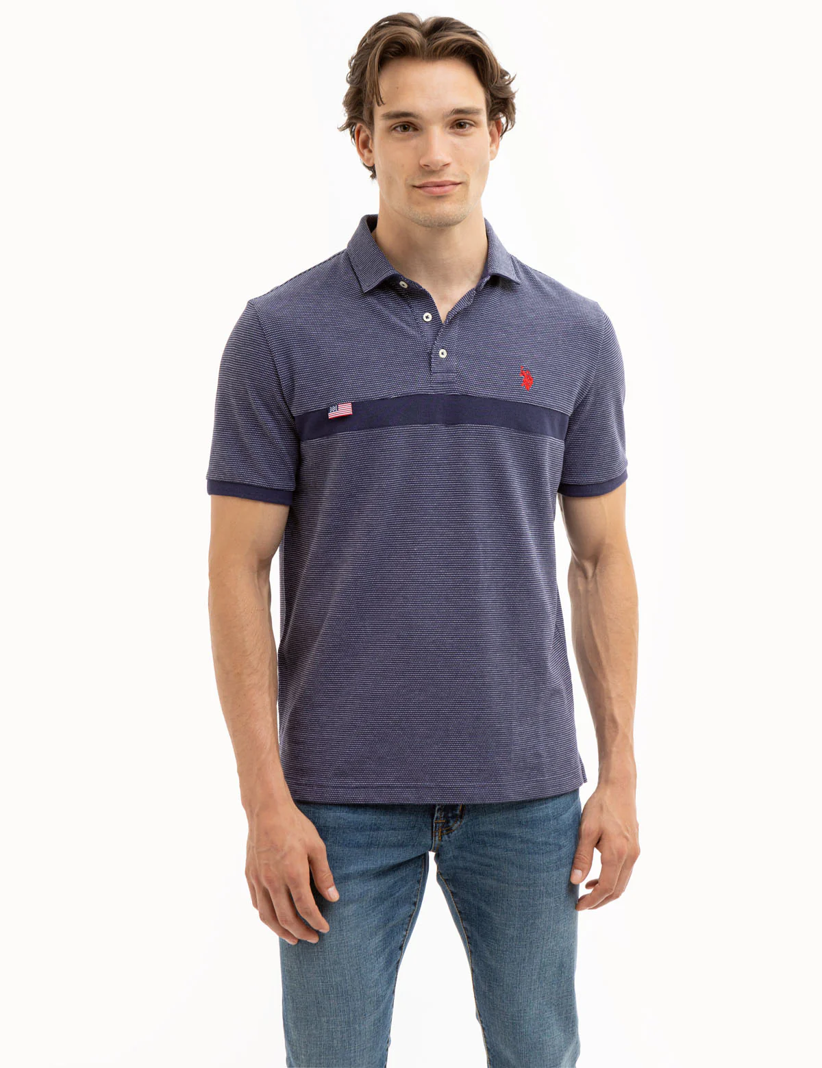 JACQUARD PIQUE PIECED POLO SHIRT - Image 6