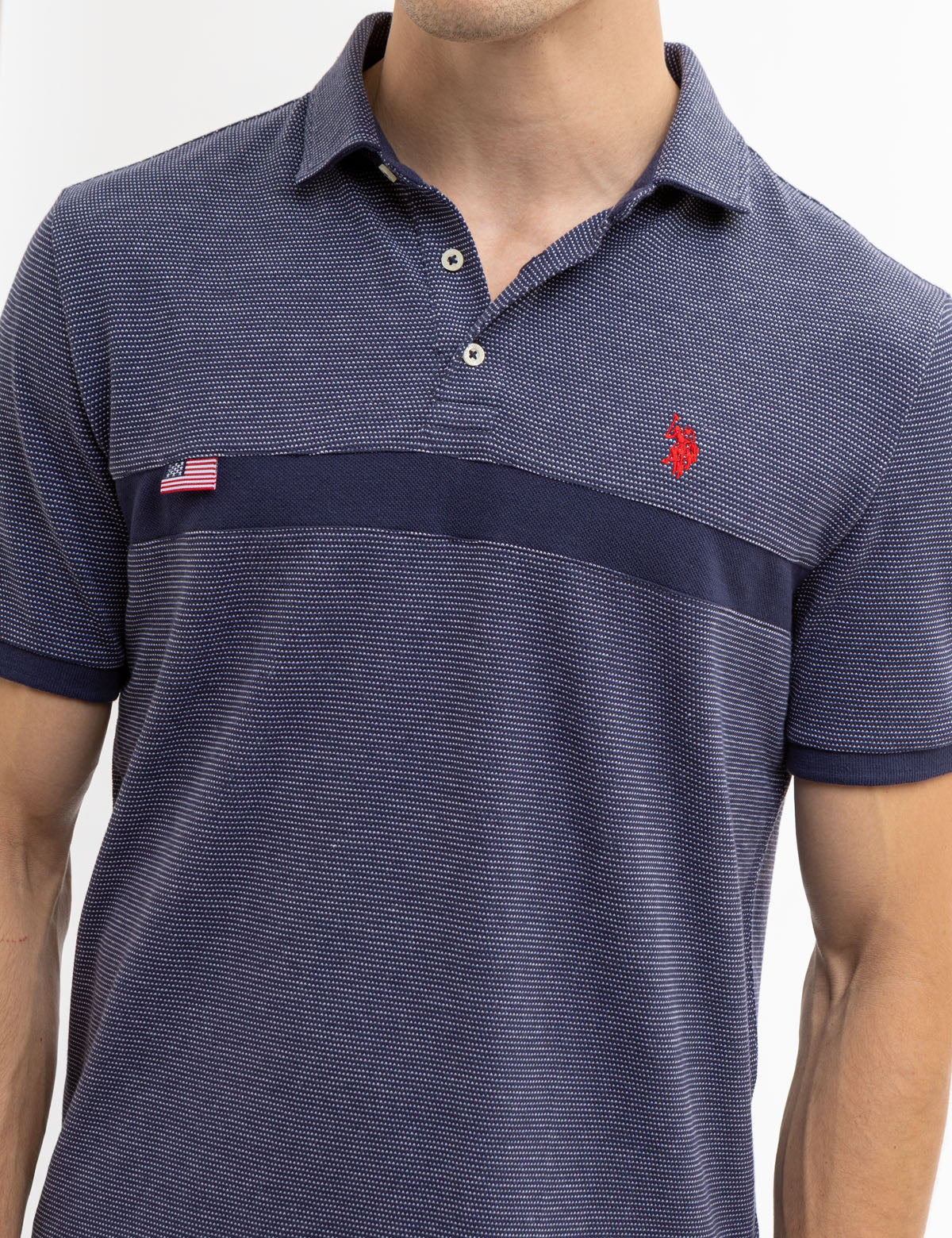 JACQUARD PIQUE PIECED POLO SHIRT - Image 9