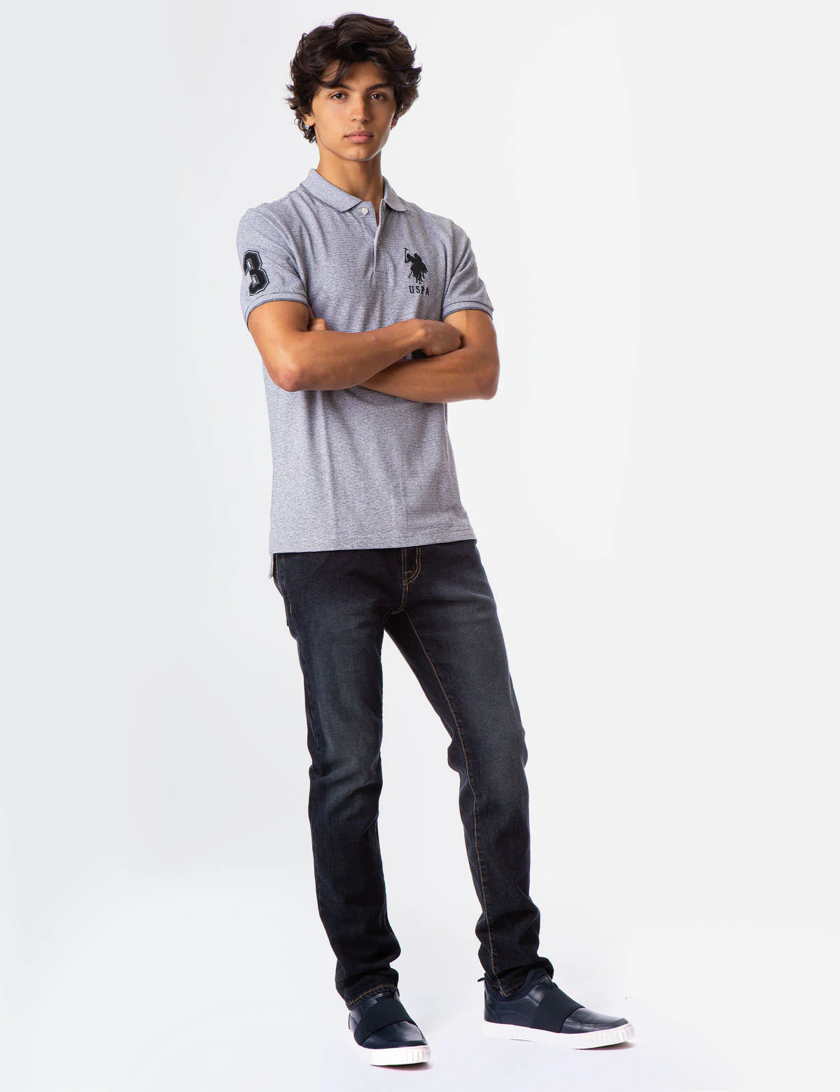 JACQUARD STRIPE BIG LOGO POLO SHIRT - Image 7