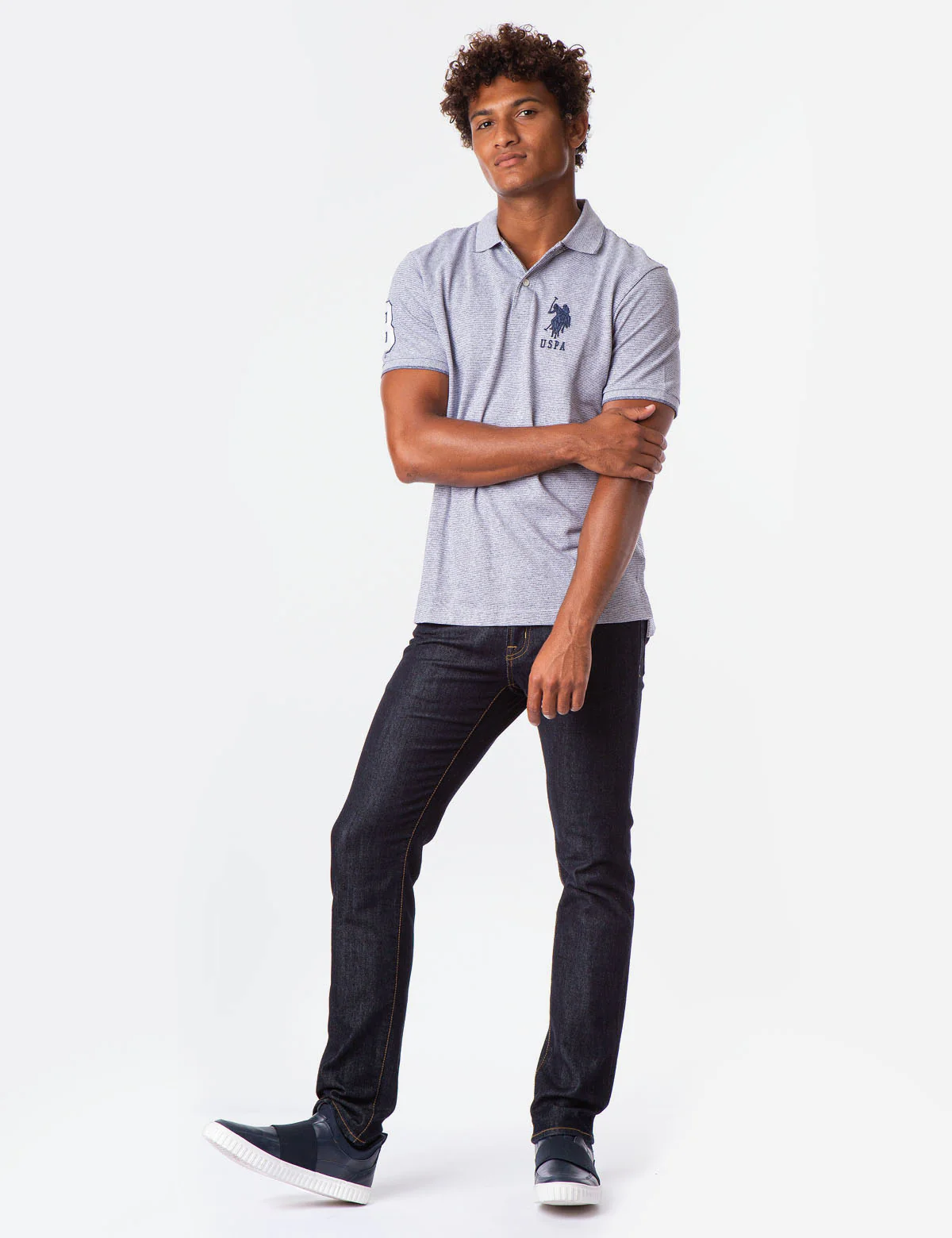 JACQUARD STRIPE BIG LOGO POLO SHIRT - Image 9