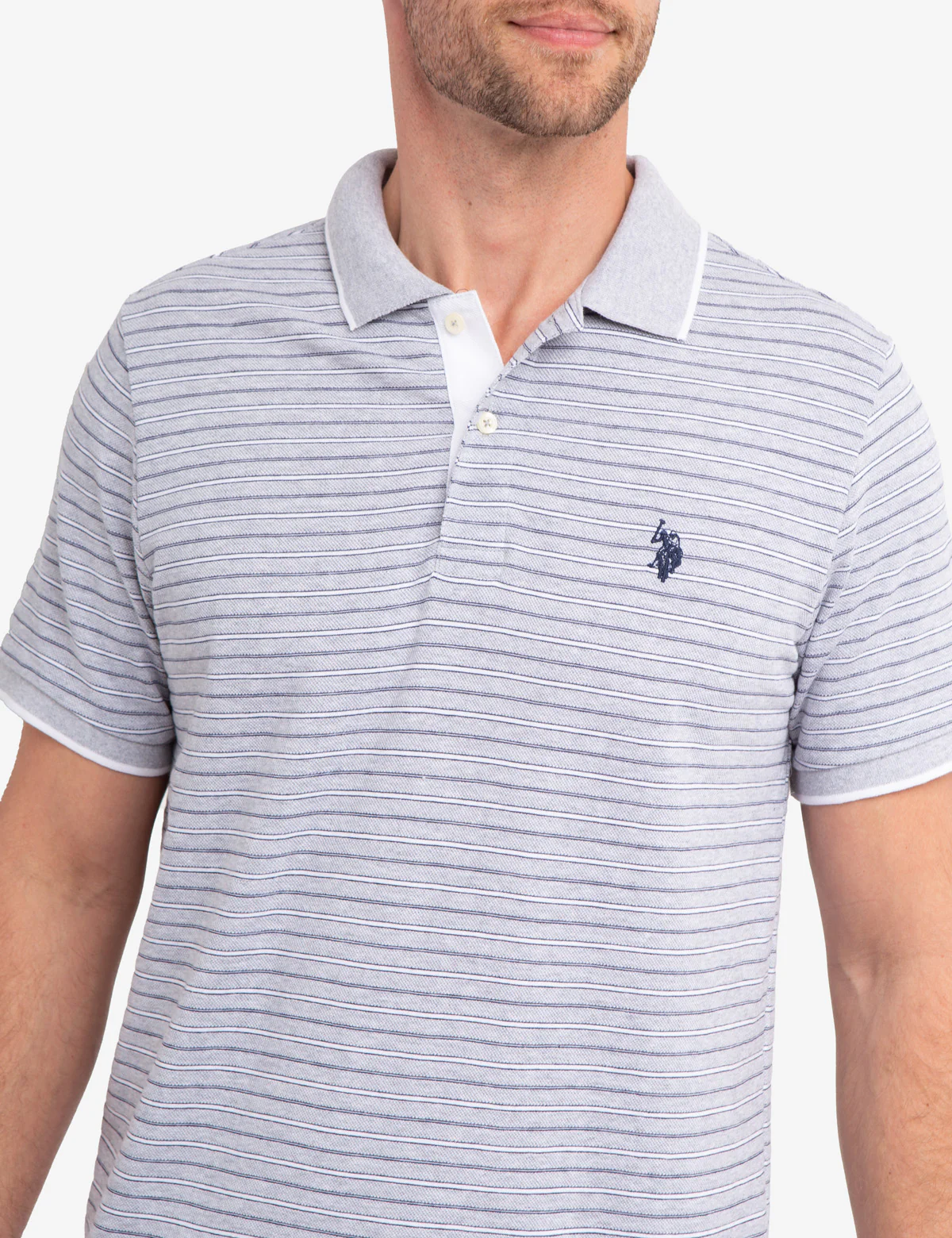 JACQUARD STRIPE JERSEY POLO SHIRT - Image 9