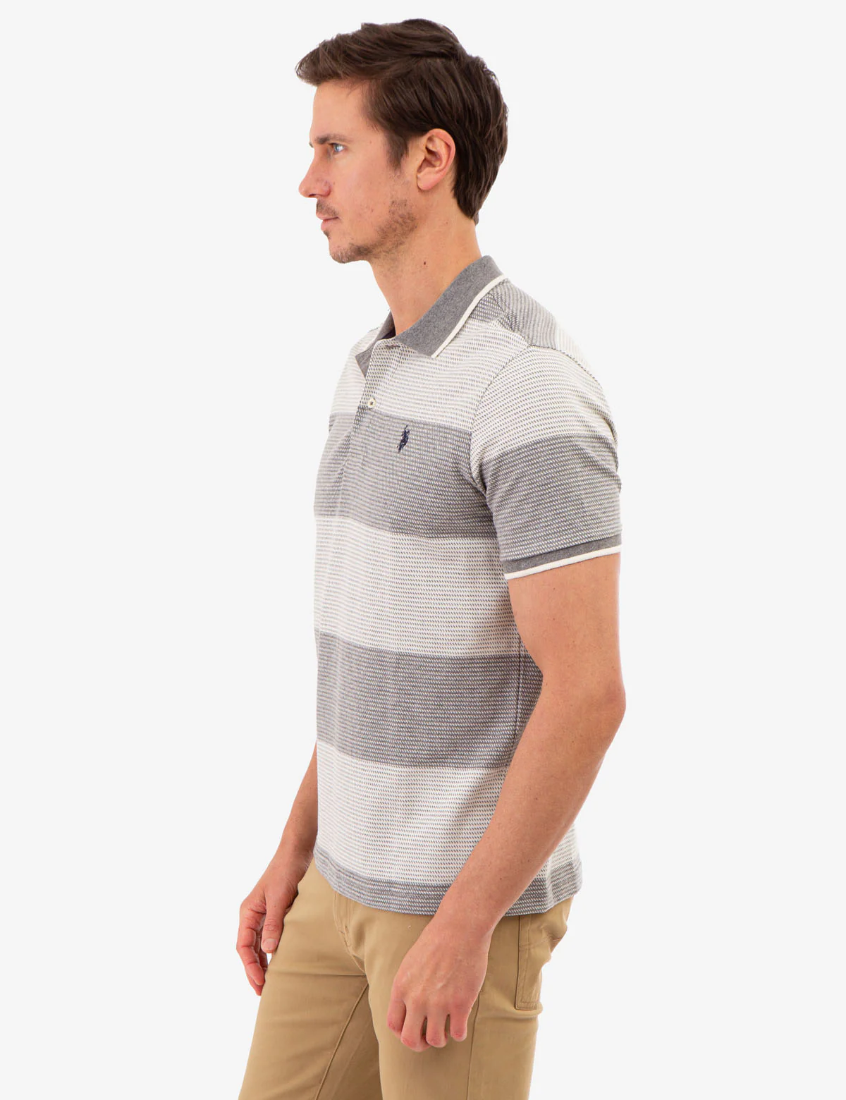 JACQUARD STRIPED JERSEY POLO SHIRT - Image 3