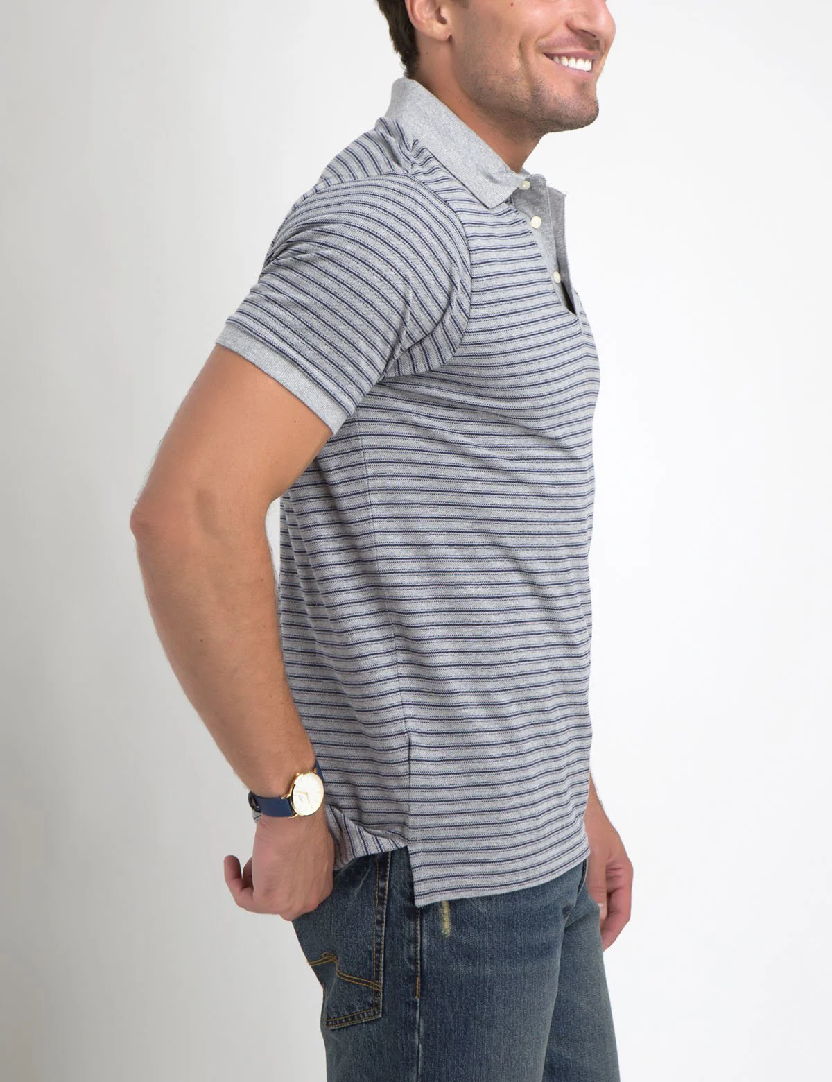 JACQUARD STRIPED POLO SHIRT - Image 4