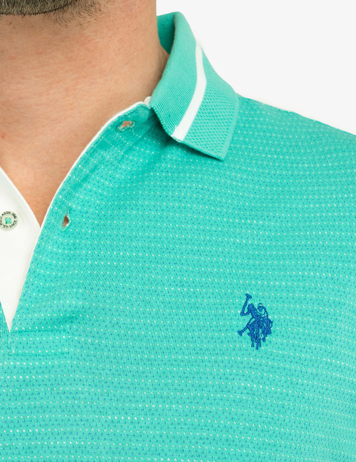 JACQUARD TEXTURED JERSEY POLO SHIRT - Image 2