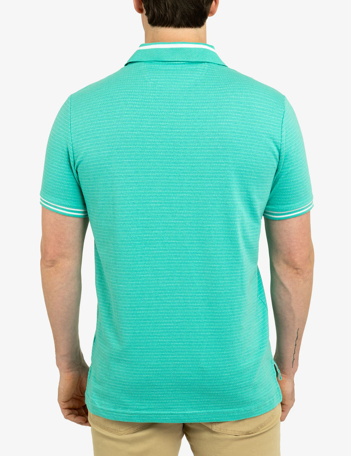 JACQUARD TEXTURED JERSEY POLO SHIRT - Image 4