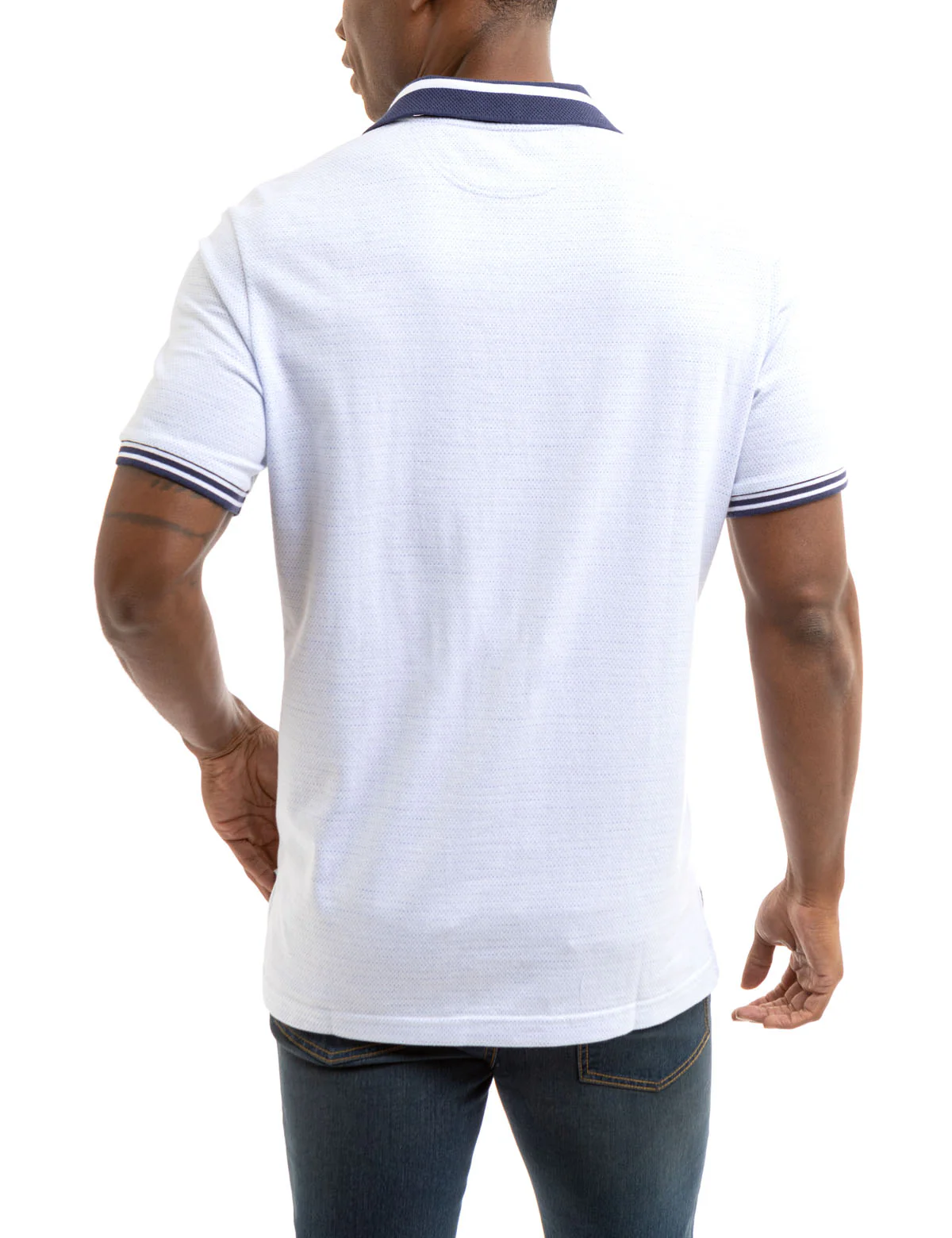 JACQUARD TEXTURED JERSEY POLO SHIRT - Image 9