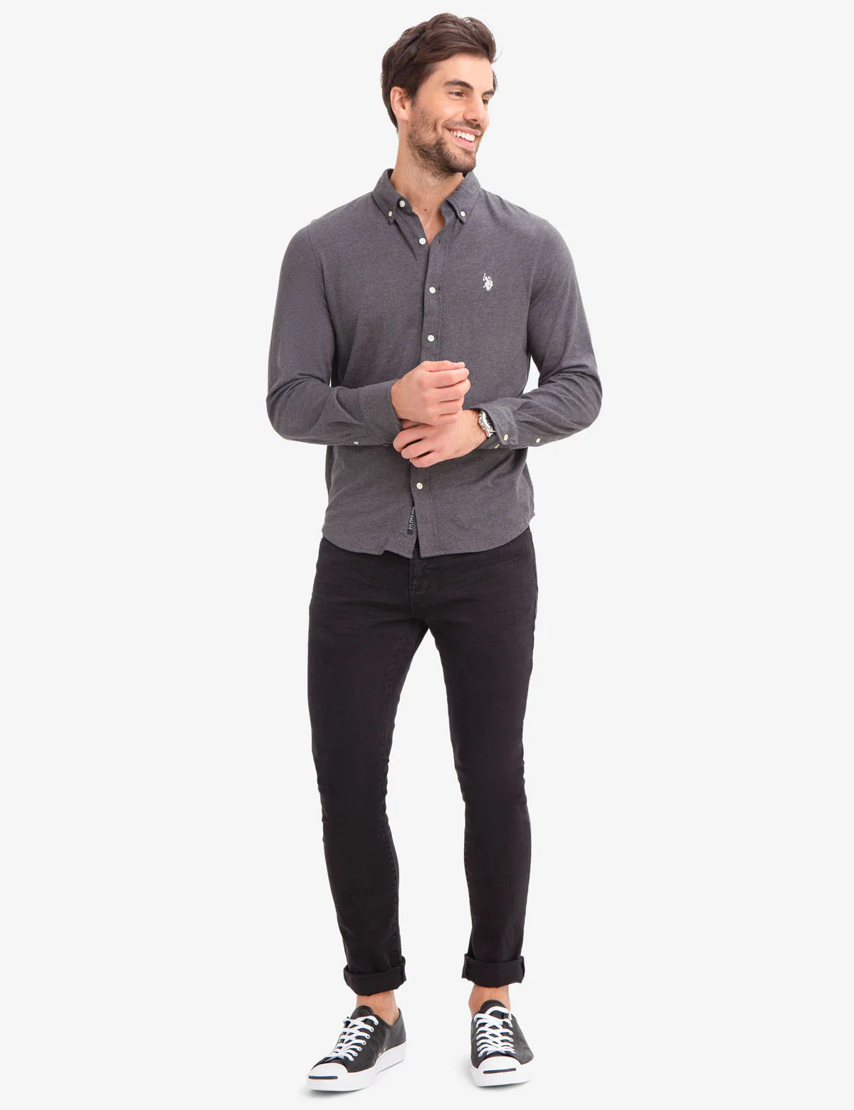 BLACK MALLET SLIM FIT JERSEY LONG SLEEVE SHIRT - Image 5