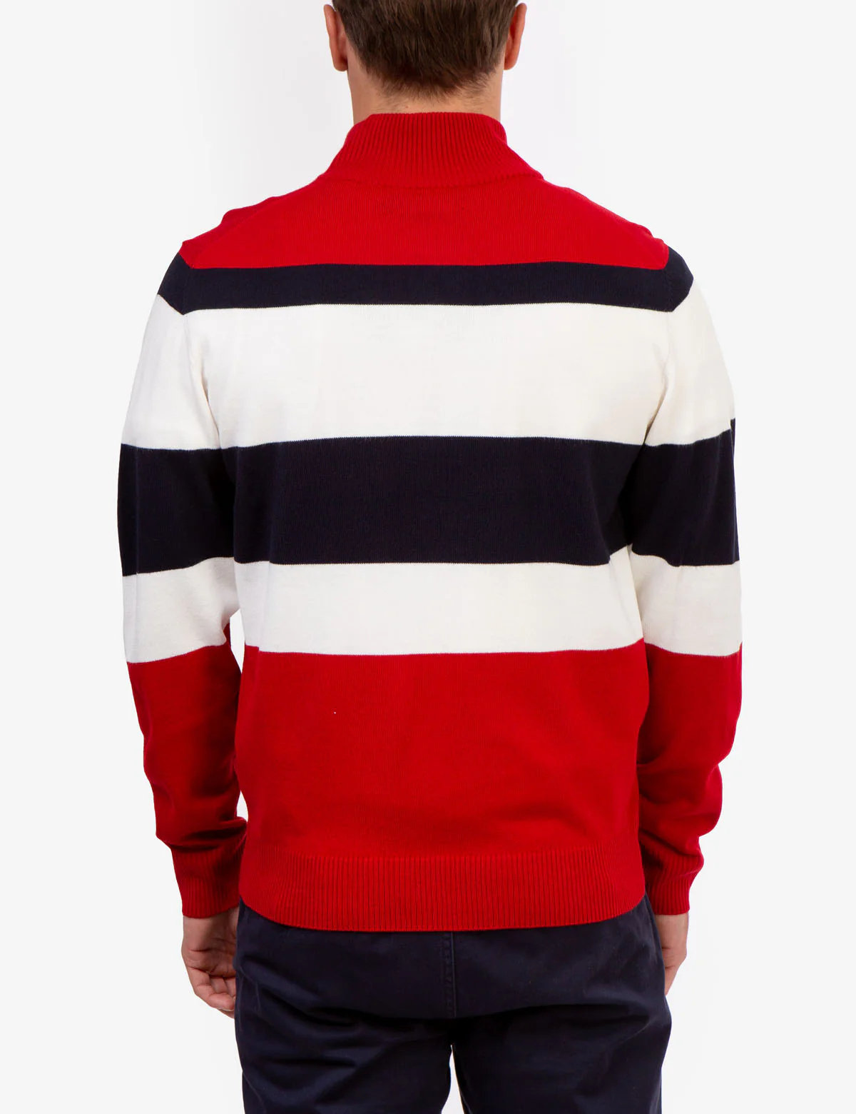 JERSEY STRIPED QUARTER ZIP SWEATER - Image 6