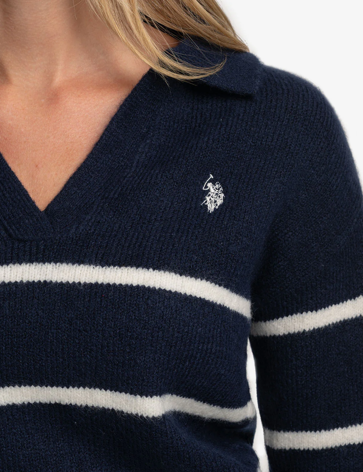 JOHNNY COLLAR THIN STRIPE SWEATER - Image 3