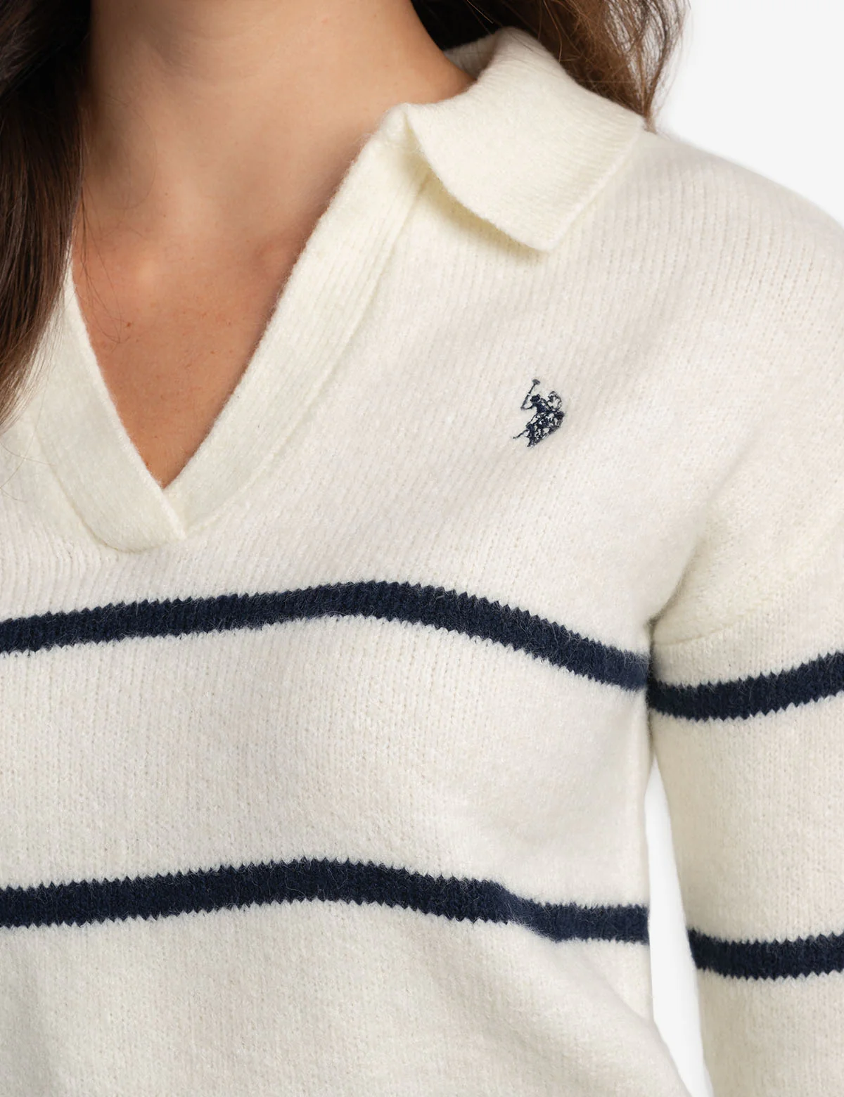 JOHNNY COLLAR THIN STRIPE SWEATER - Image 7