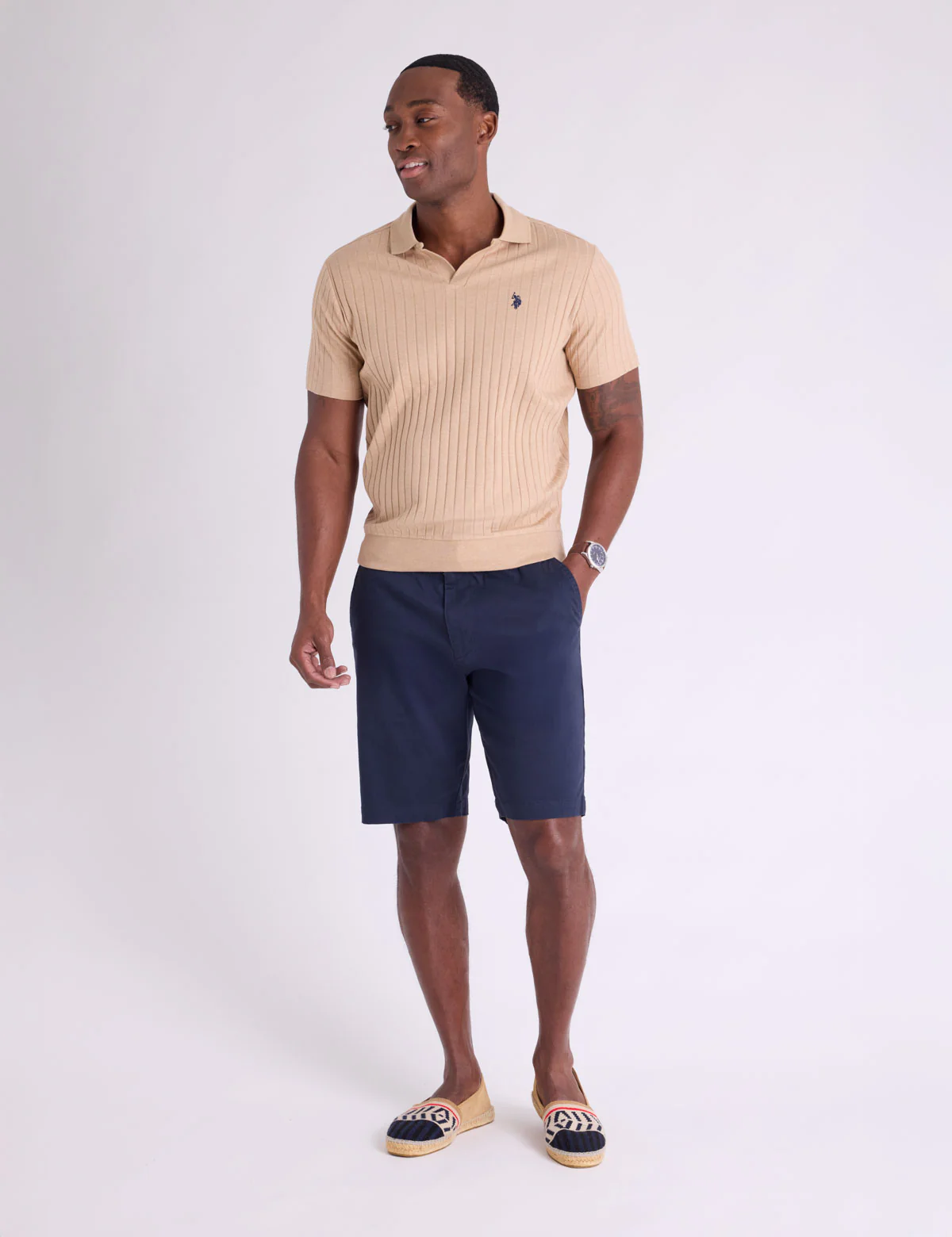 JOHNNY COLLAR WIDE RIB JERSEY POLO SHIRT - Image 4