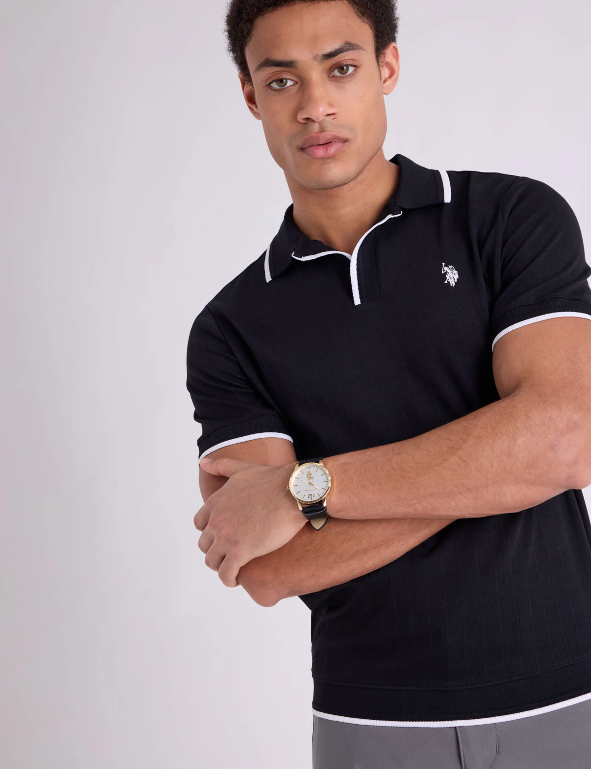 JOHNNY PLACKET WIDE RIB KNIT POLO SHIRT - Image 6