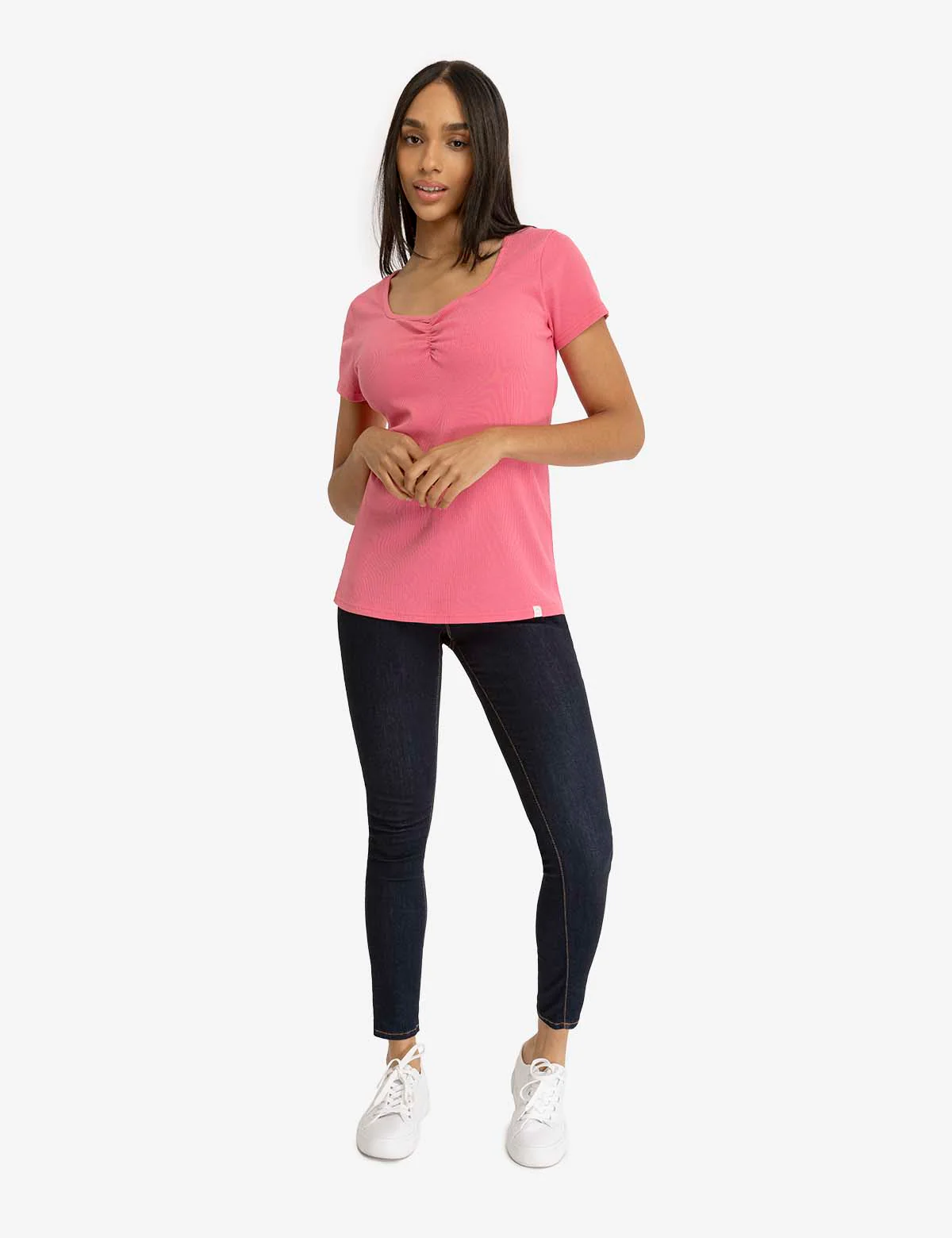 KNOTCHED RIB SHORT SLEEVE TOP - Image 7