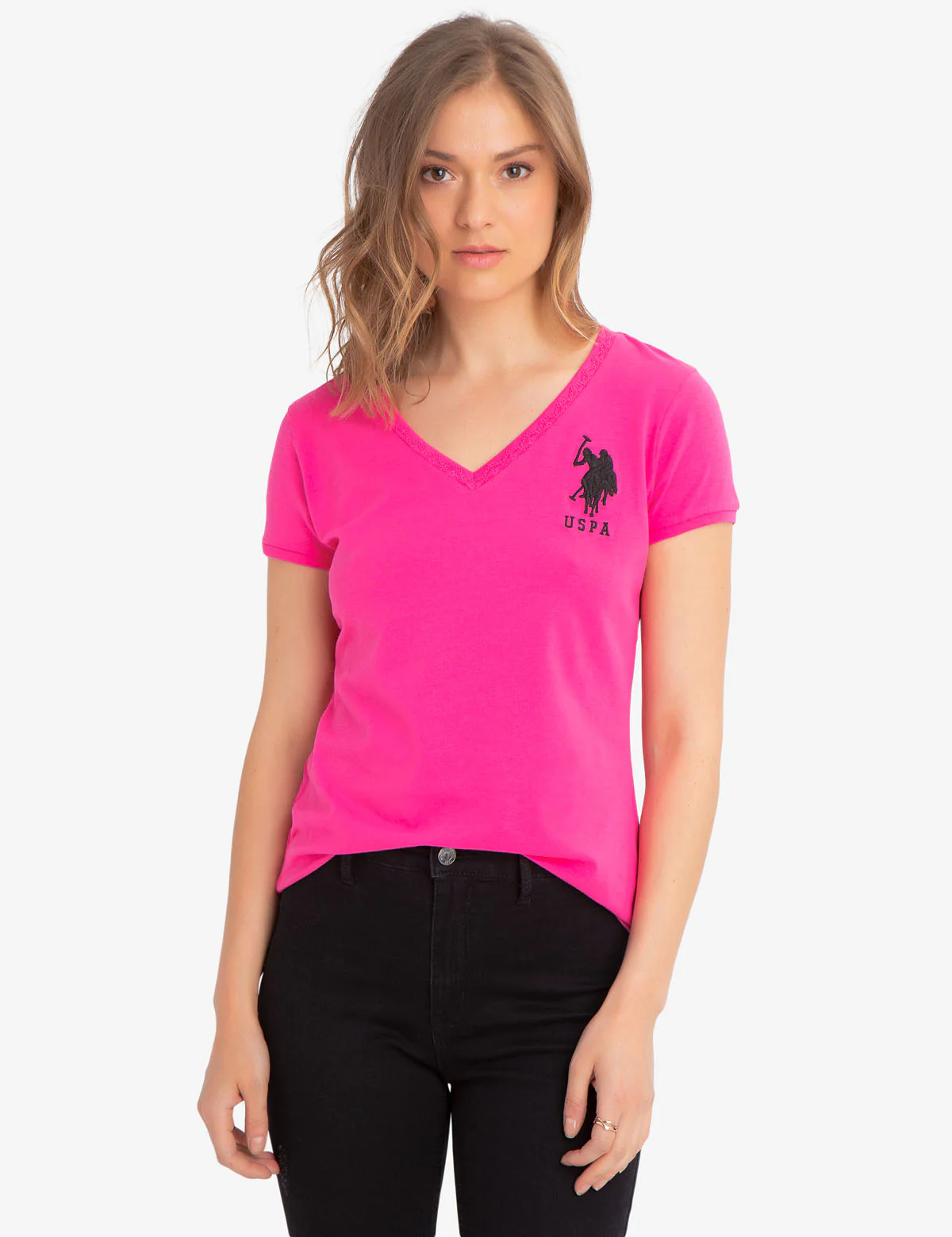LACE NECKLINE T-SHIRT