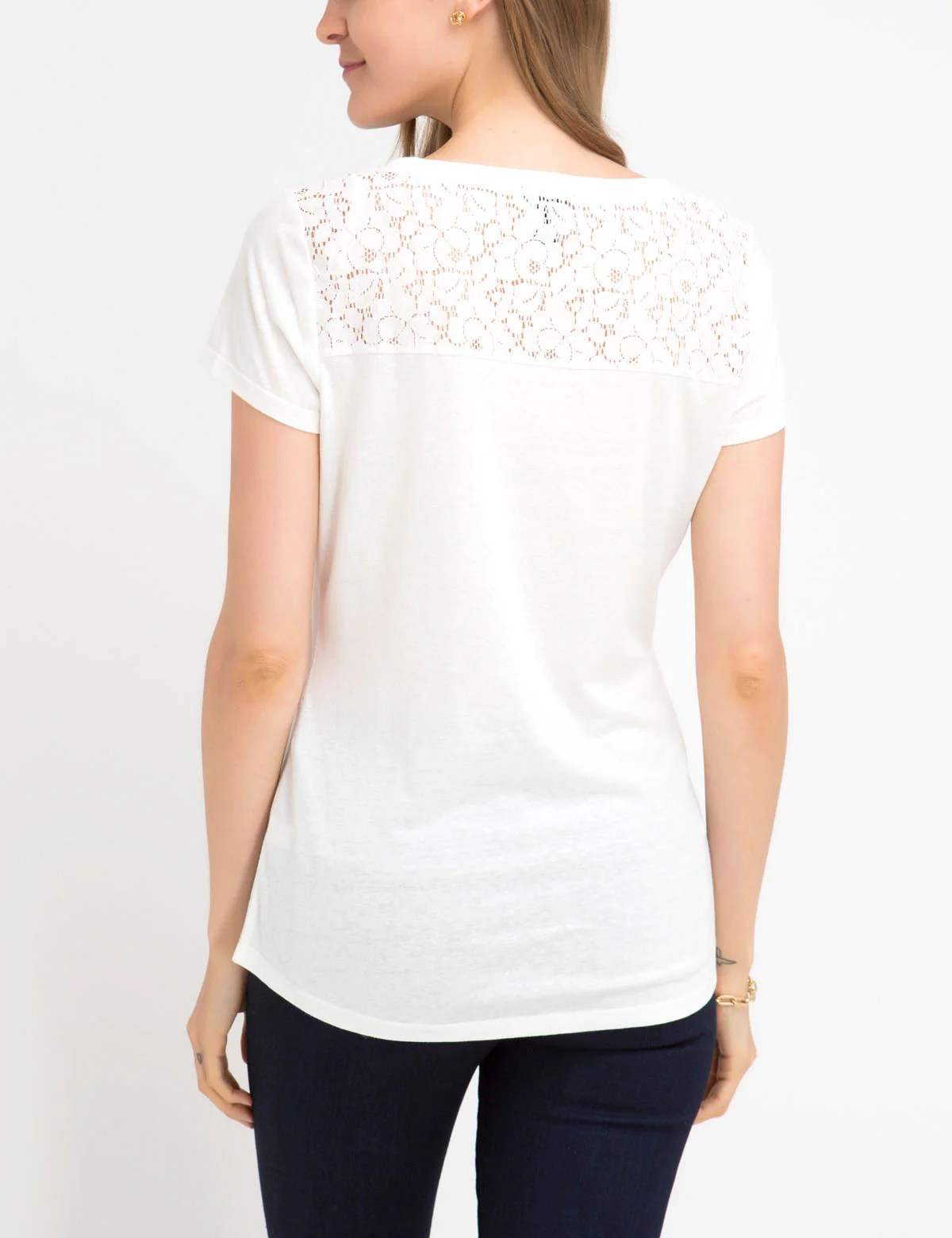 LACE SHOULDER AND POCKET T-SHIRT - Image 12