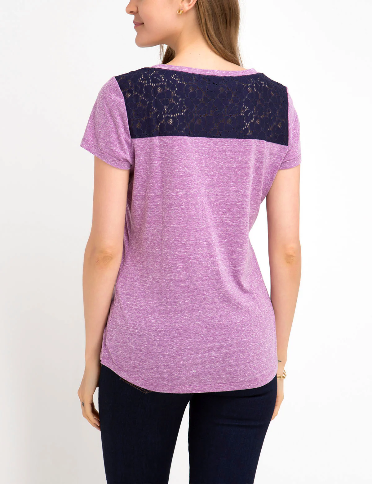 LACE SHOULDER AND POCKET T-SHIRT - Image 7