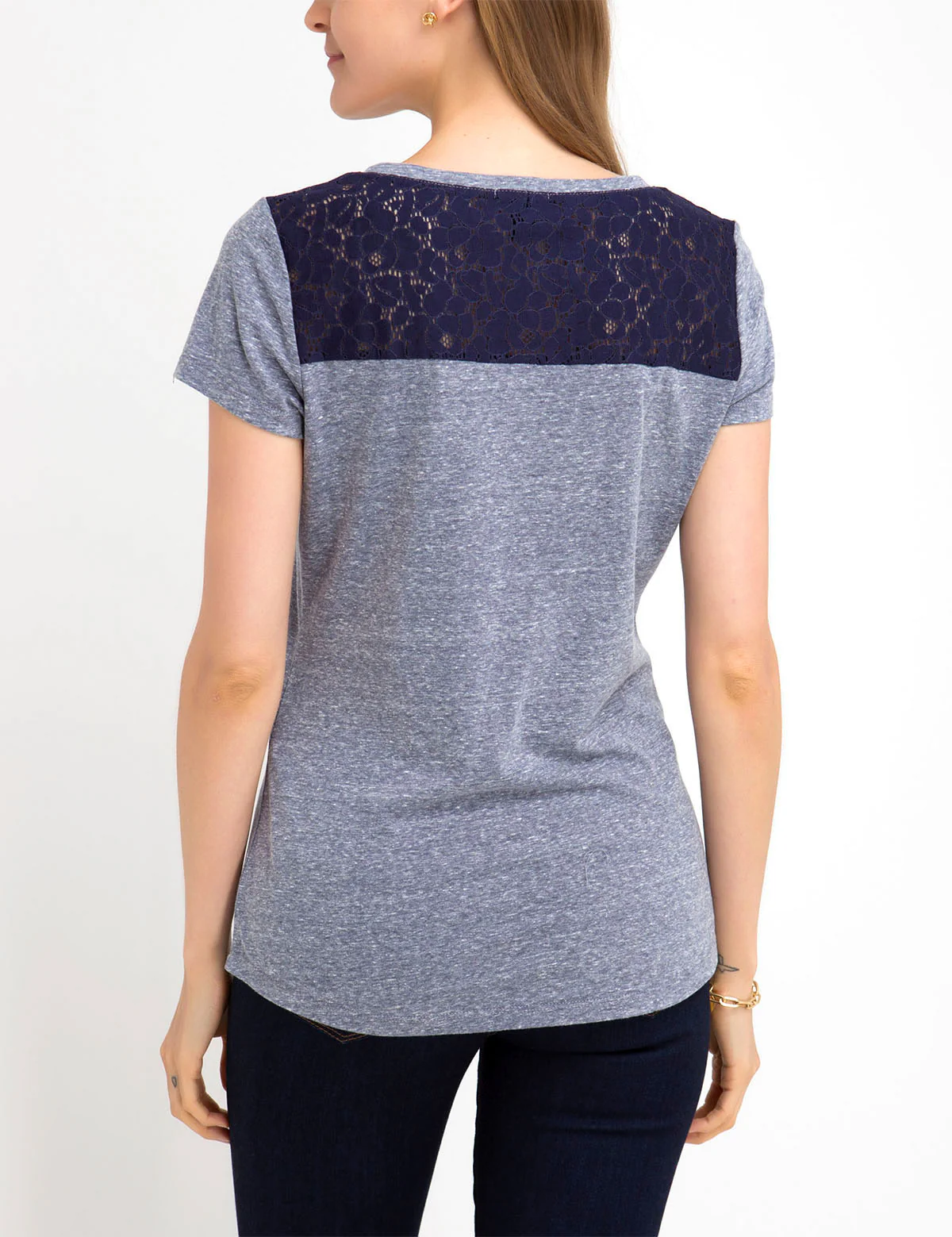 LACE SHOULDER AND POCKET T-SHIRT - Image 9