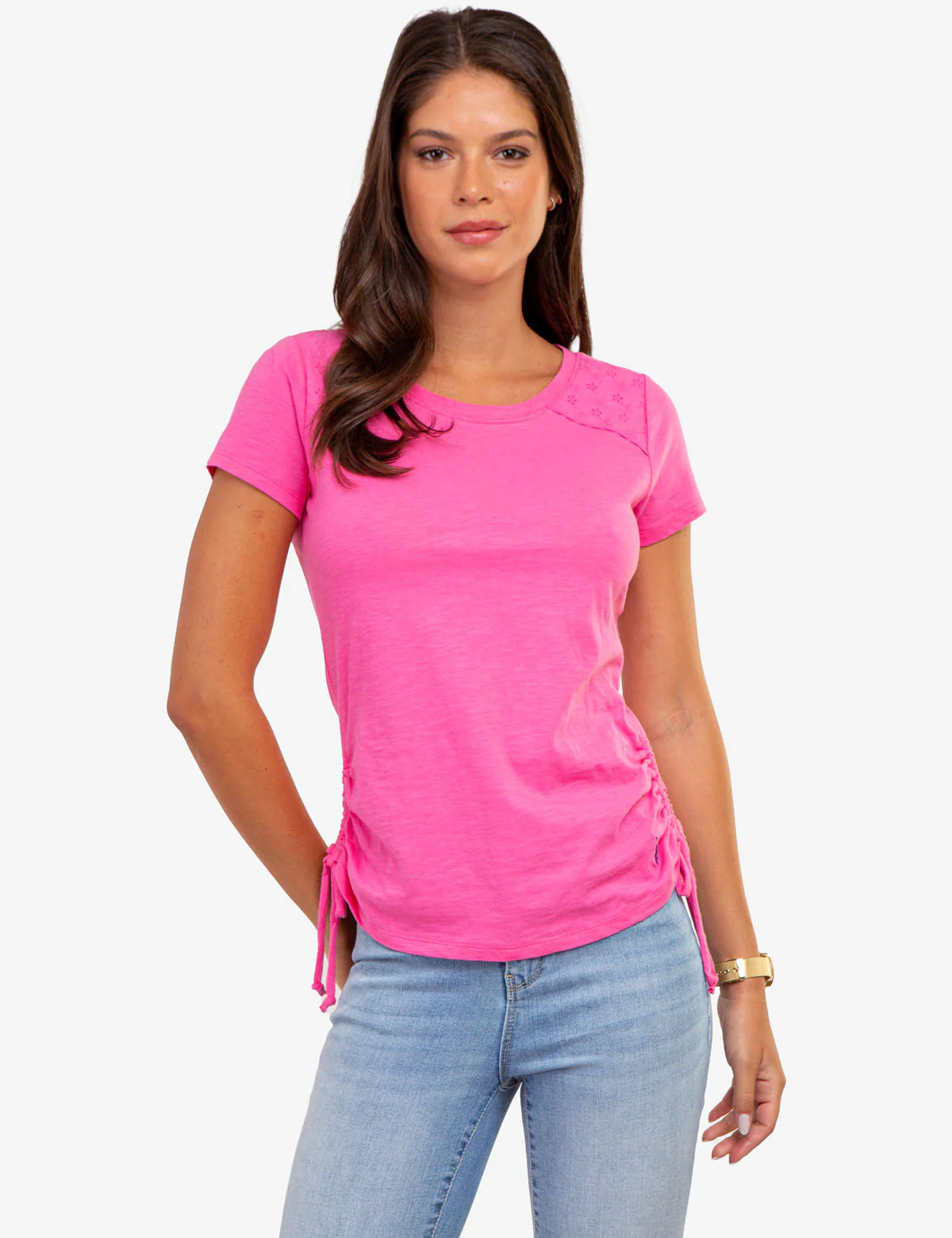LACE SHOULDER SIDE TIE TOP - Image 10