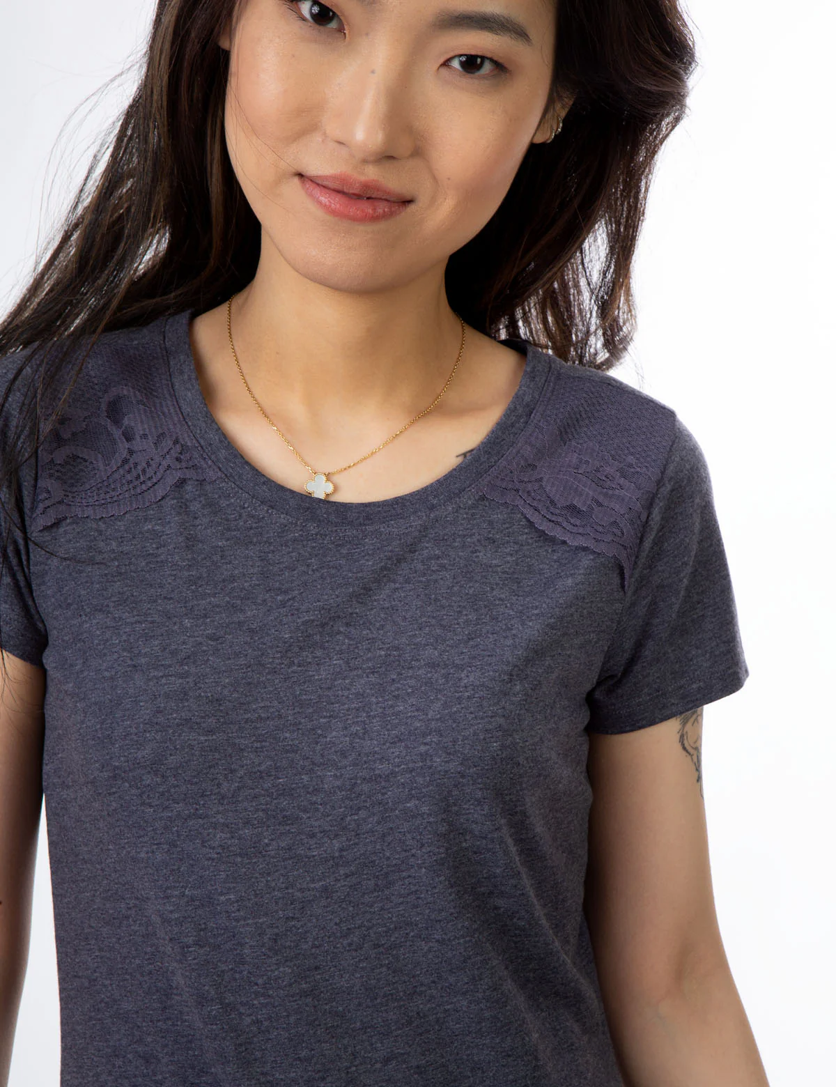 LACE SHOULDER SIDE TIE TOP - Image 5