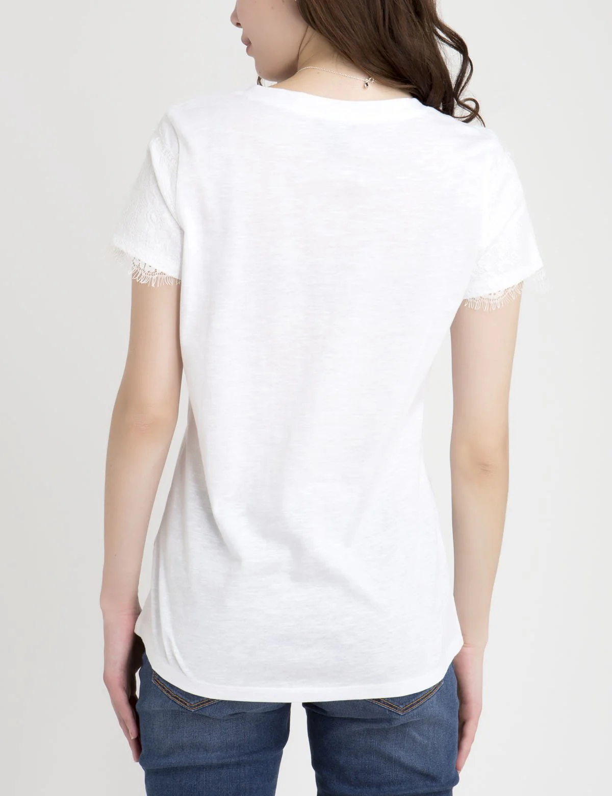 LACE SLEEVE V-NECK T-SHIRT - Image 10