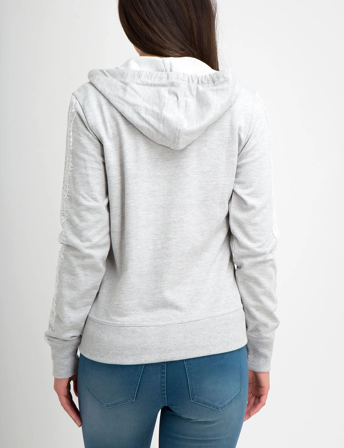LACE SLEEVE ZIP UP HOODIE - Image 13