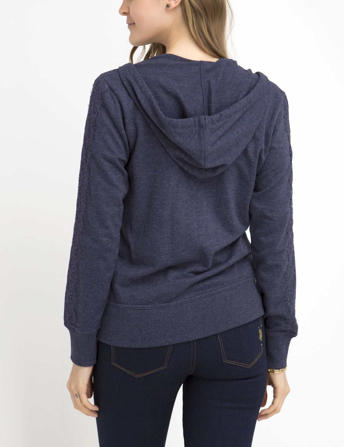 LACE SLEEVE ZIP UP HOODIE - Image 9